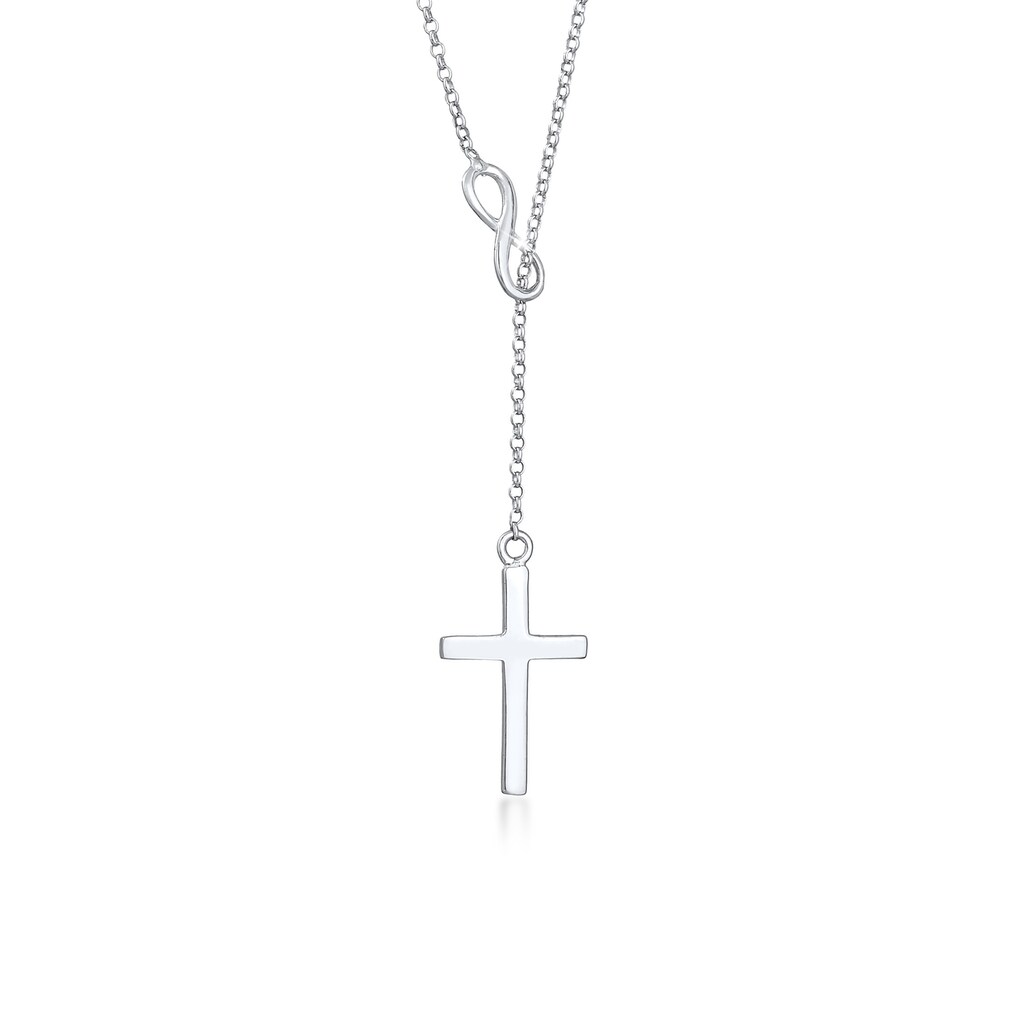 Elli Collierkettchen »Y-Kette mit Kreuz und Infinity Symbol 925 Silber«