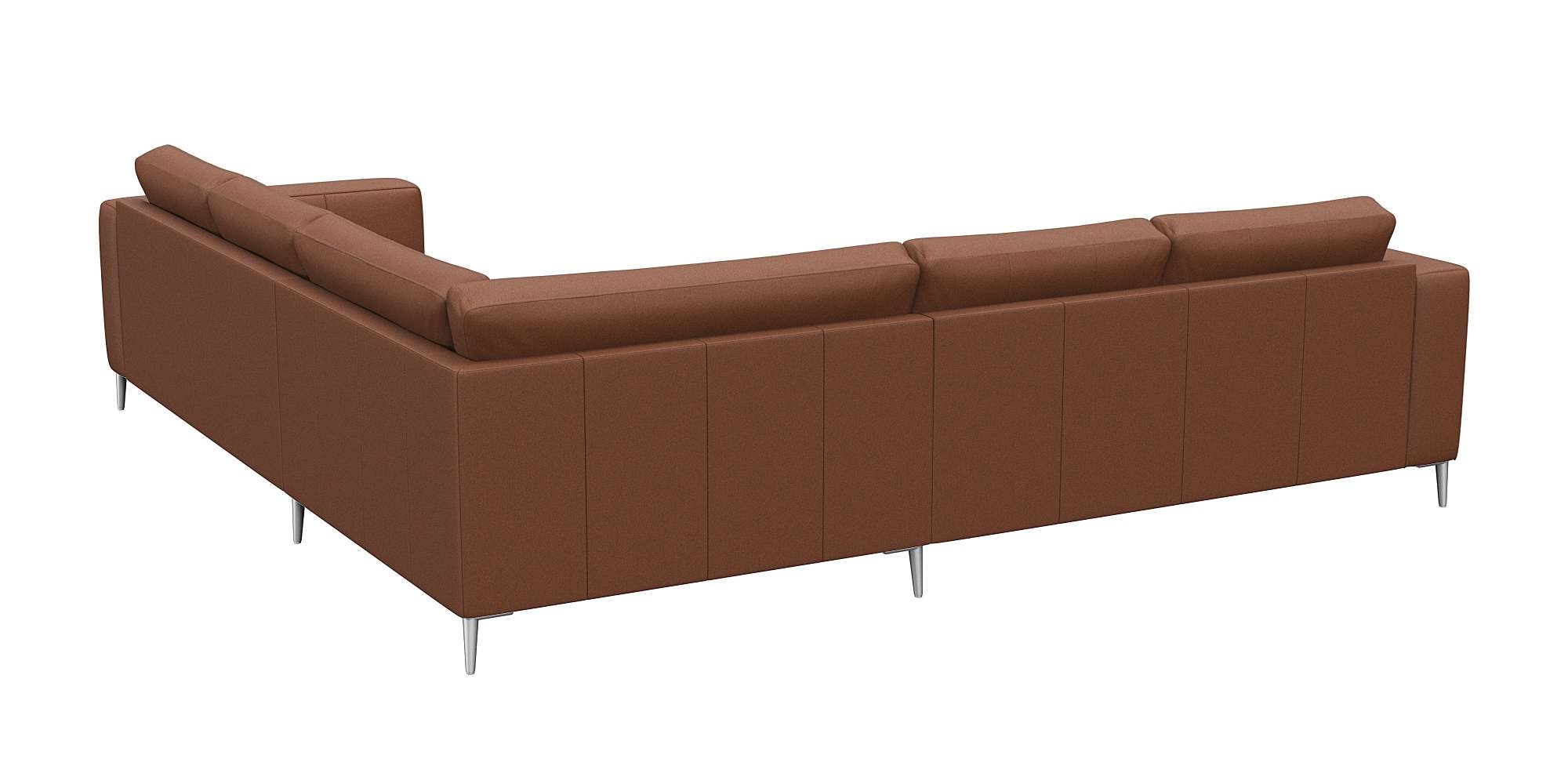 FLEXLUX Ecksofa »Fiore, gleichschenklig, super Sitzkomfort durch Kaltschaum im Sitz«, breite Armlehnen, Füße Alu