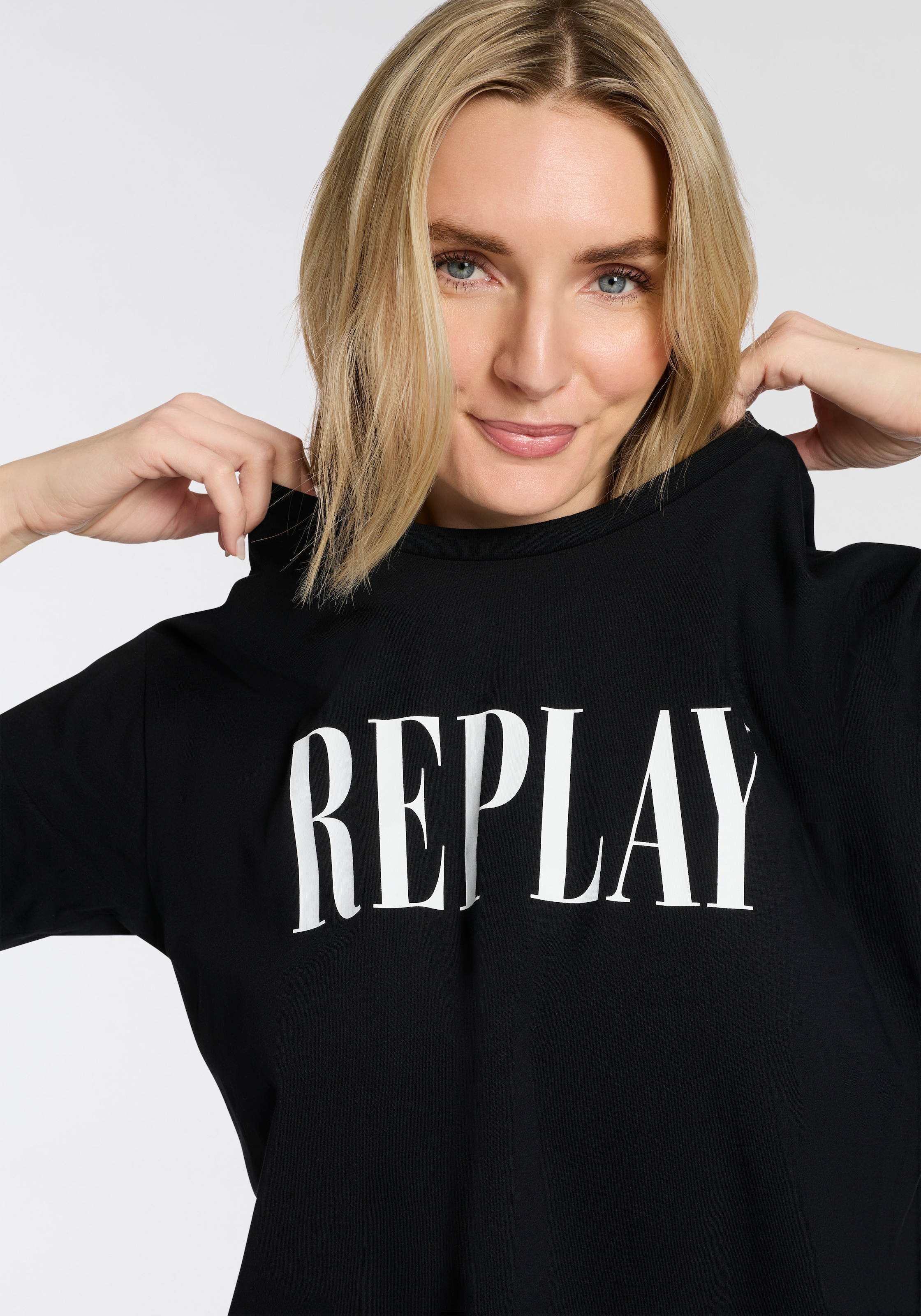Replay T-Shirt aus Baumwolle, Rundhals
