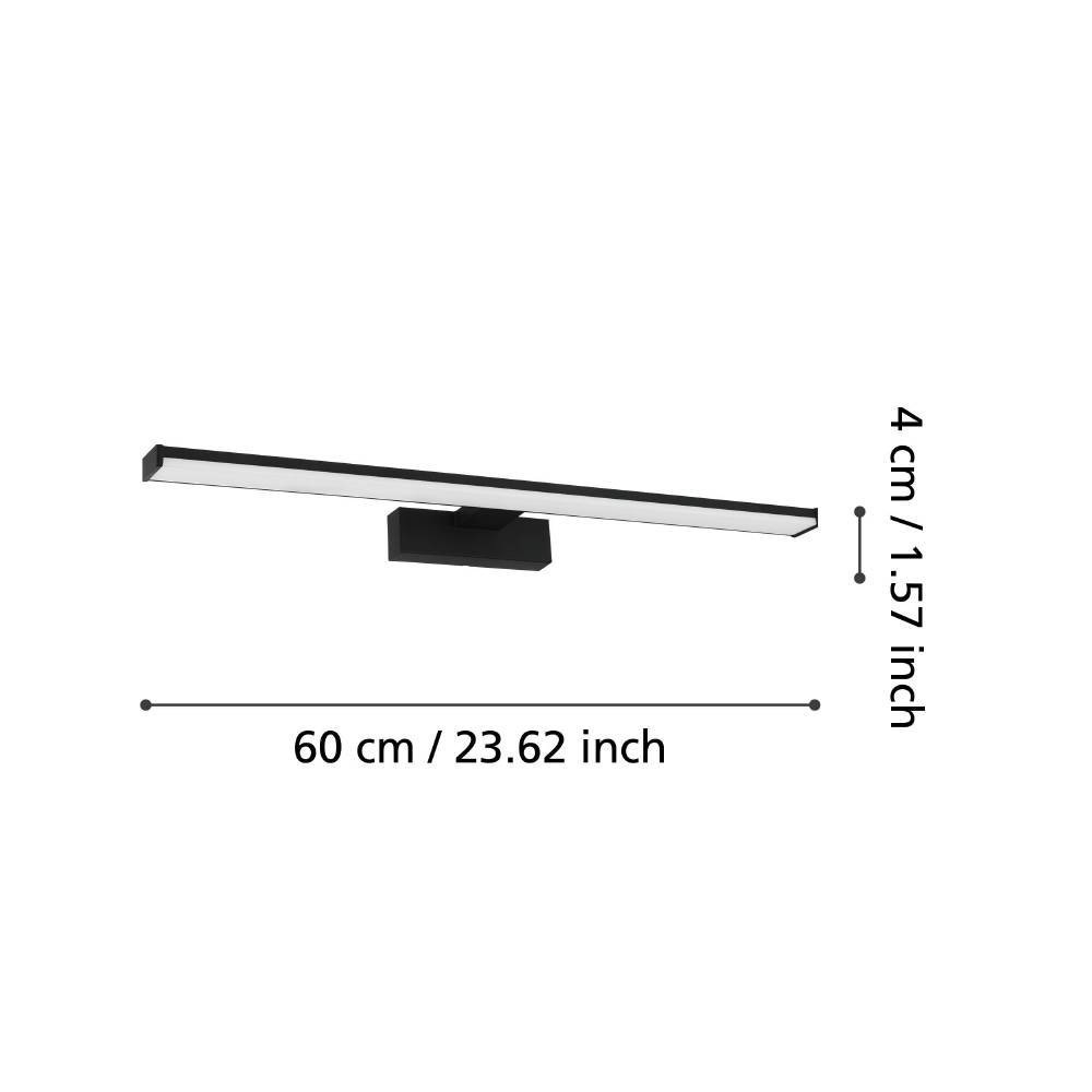 EGLO Spiegelleuchte »PANDELLA 1 Wandlampe, Badezimmerlampe, schwarz, weiß, IP44«, 1 flammig, Leuchtmittel LED-Modul | LED wechselbar, LED, Bad, Badezimmer, klassisch, modern, minimalistisch, 60x12x4cm