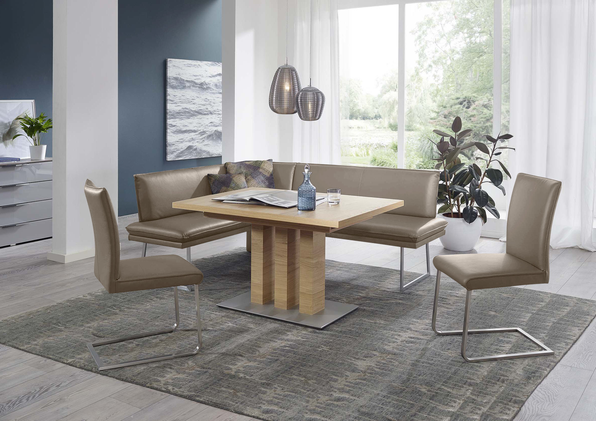 K+W Komfort & Wohnen Essgruppe »Santos III« 4 Stk. tlg. gepolsterte Eckbank günstig online kaufen