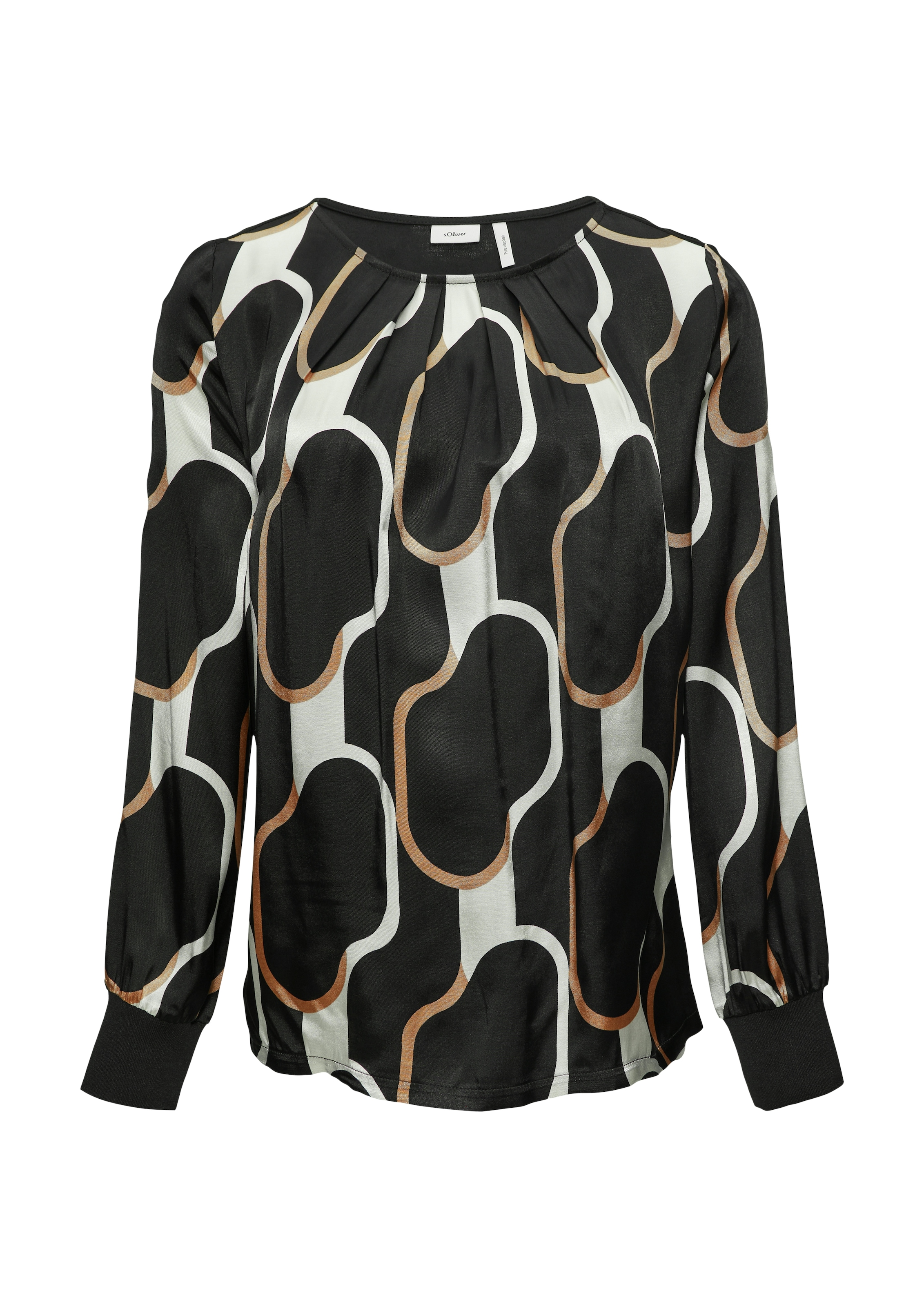 s.Oliver BLACK LABEL Langarmshirt, mit grafischem Muster