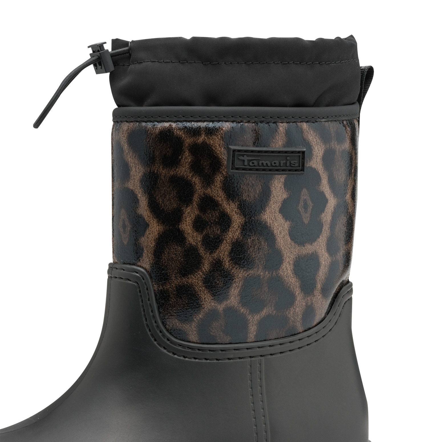 Tamaris Gummistiefel  , Blockabsatz, Boots mit Textileinsatz am Schaftrand