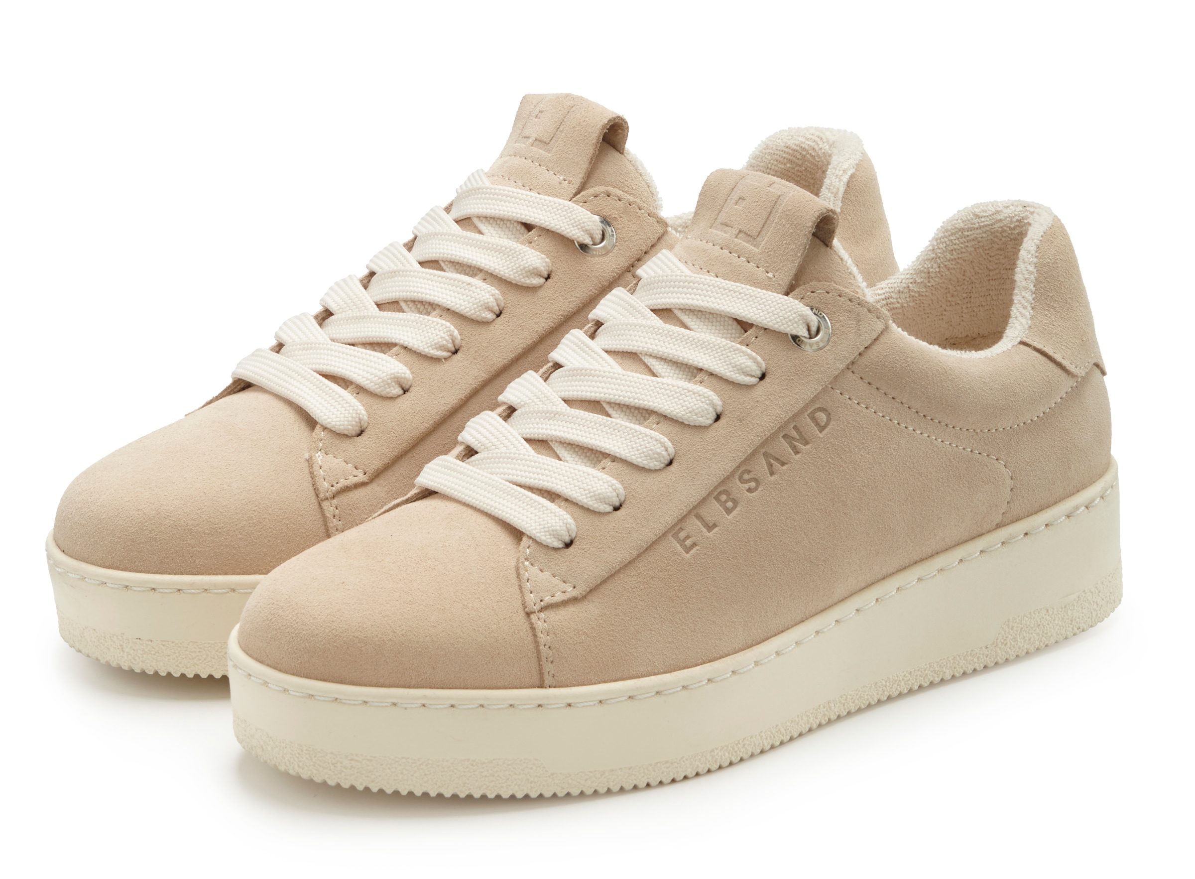 Elbsand Sneaker »Freizeitschuh, Lederschuh, Ledersneaker, Turnschuh, Schnürschuhe«  NEU aus Leder mit Plateausohle und austauschbaren Schnürsenkeln