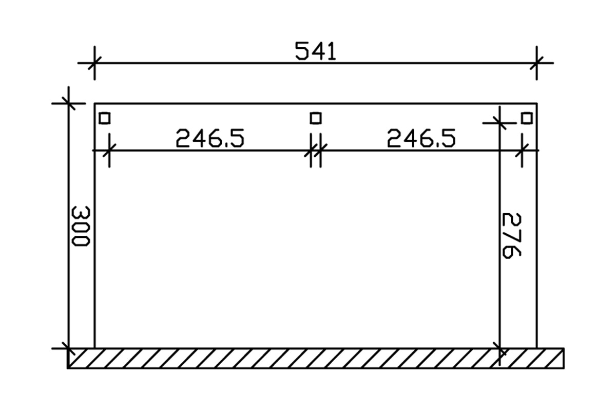 Skanholz Anlehncarport »Vogtland« Leimholz 276 cm natur
