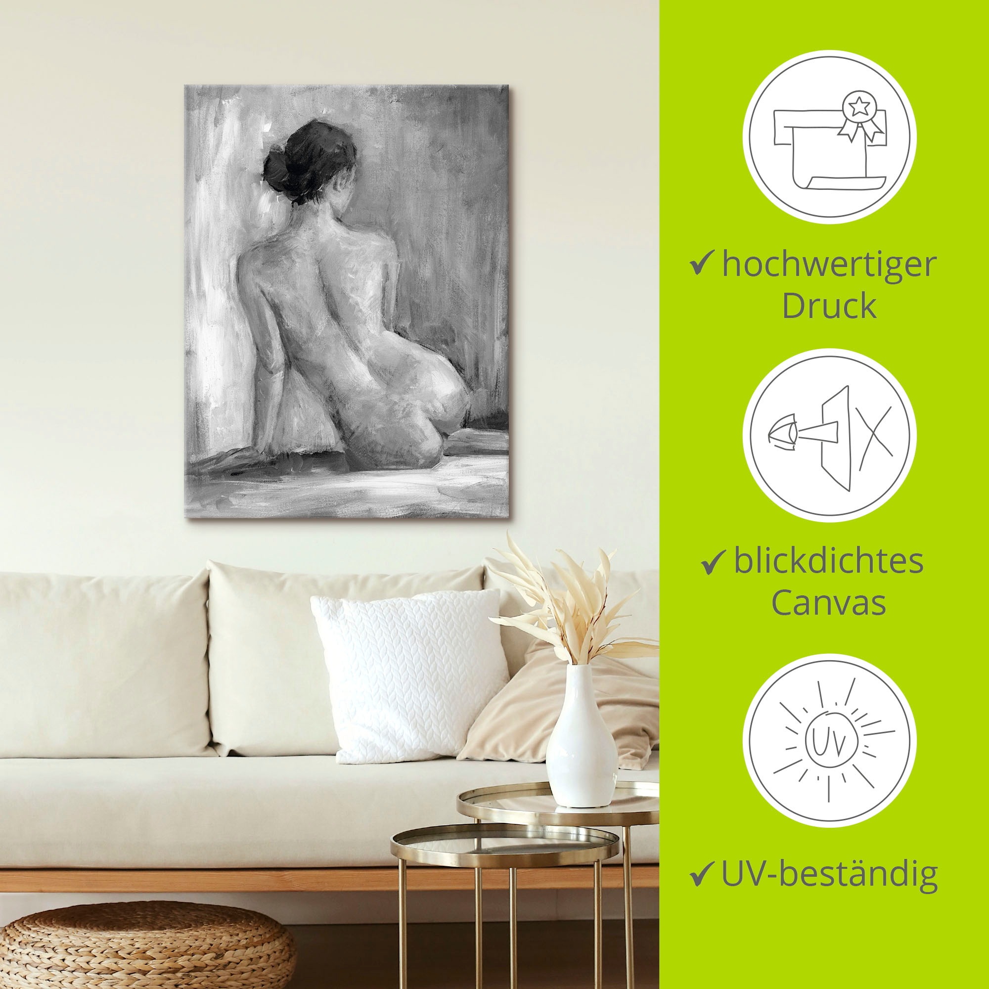 Artland Wandbild »Figur in schwarz & weiß I«, Frau, (1 St.), als Alubild, Outdoorbild, Leinwandbild, Poster, Wandaufkleber