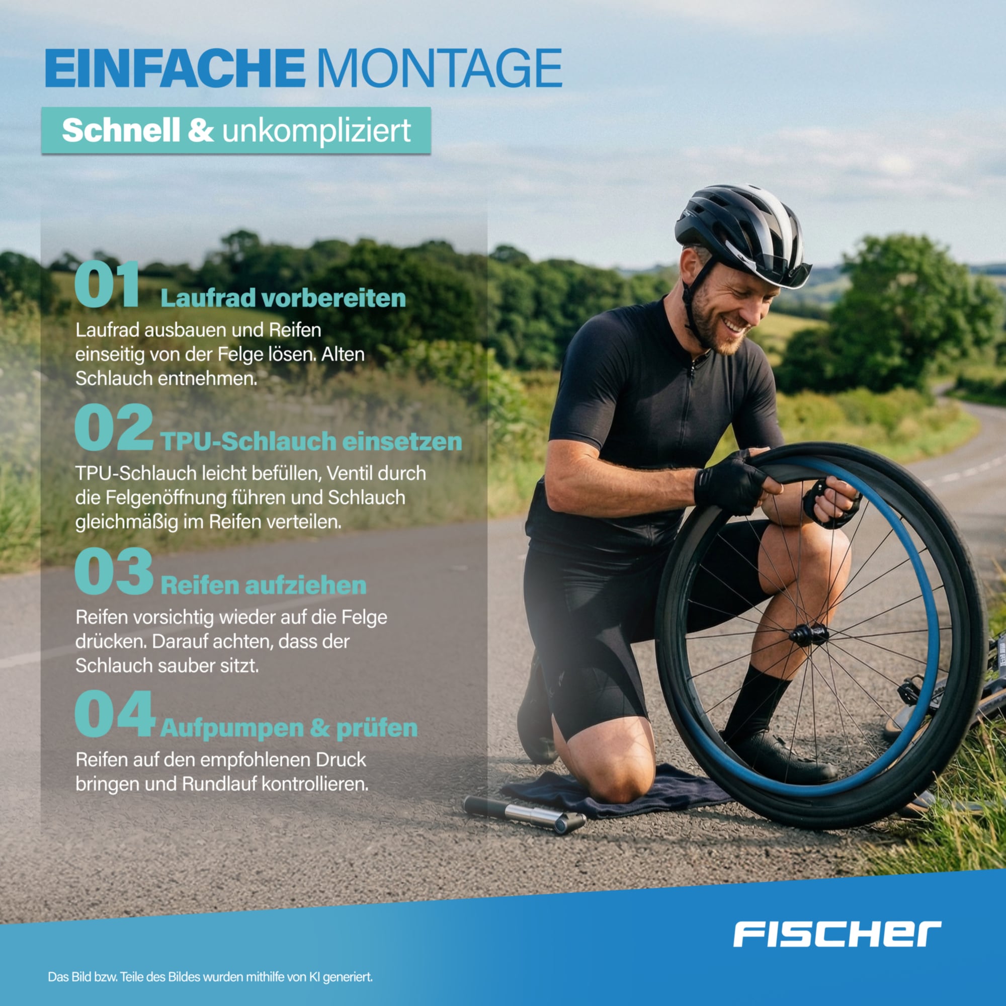 FISCHER Fahrrad Fahrradschlauch »TPU-Schlauch Road 28" 25/32-622«