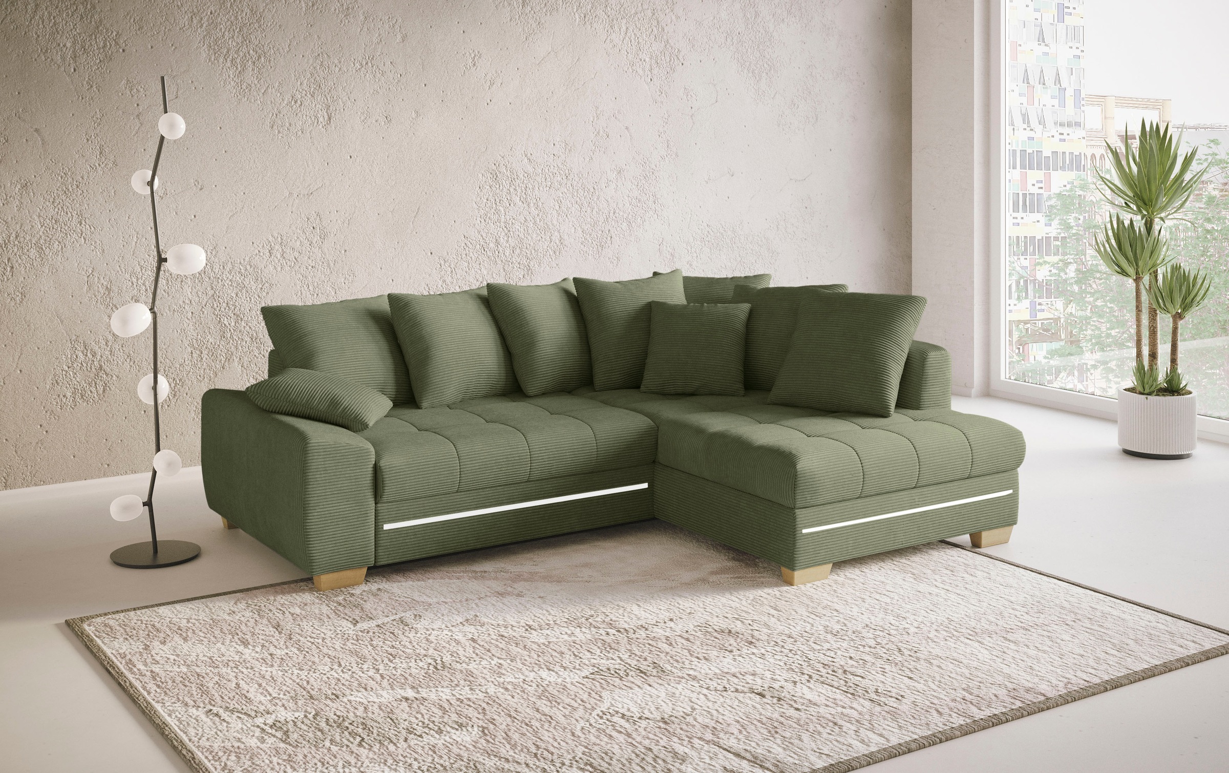 Mr. Couch Ecksofa »Nikita II, L-Form«, mit Kaltschaum, RGB-LED Beleuchtung, günstig online kaufen