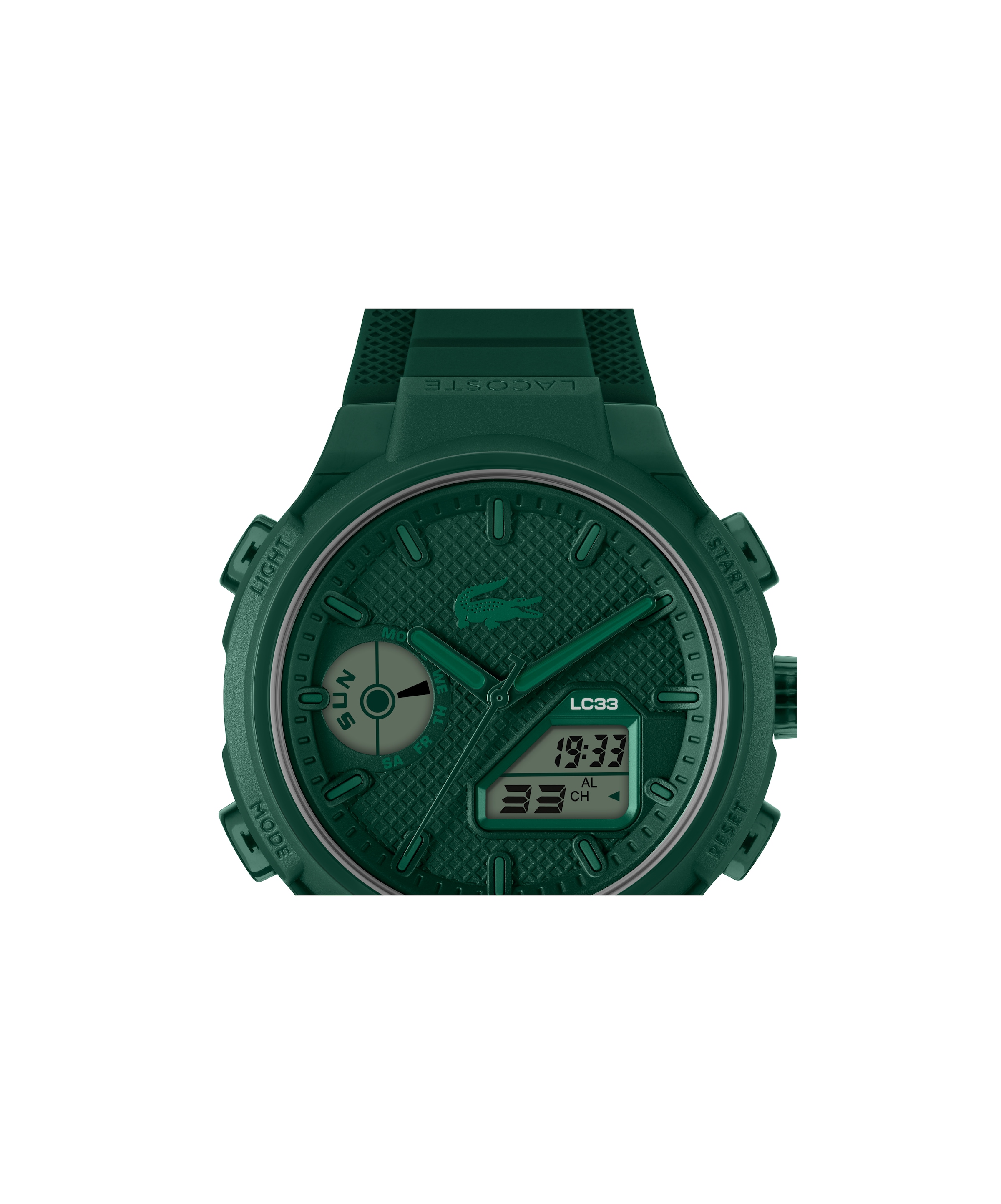 Lacoste Chronograph »LC33«, Quarzuhr, Armbanduhr, Herrenuhr, Silikonarmband, analog, digital, Tag
