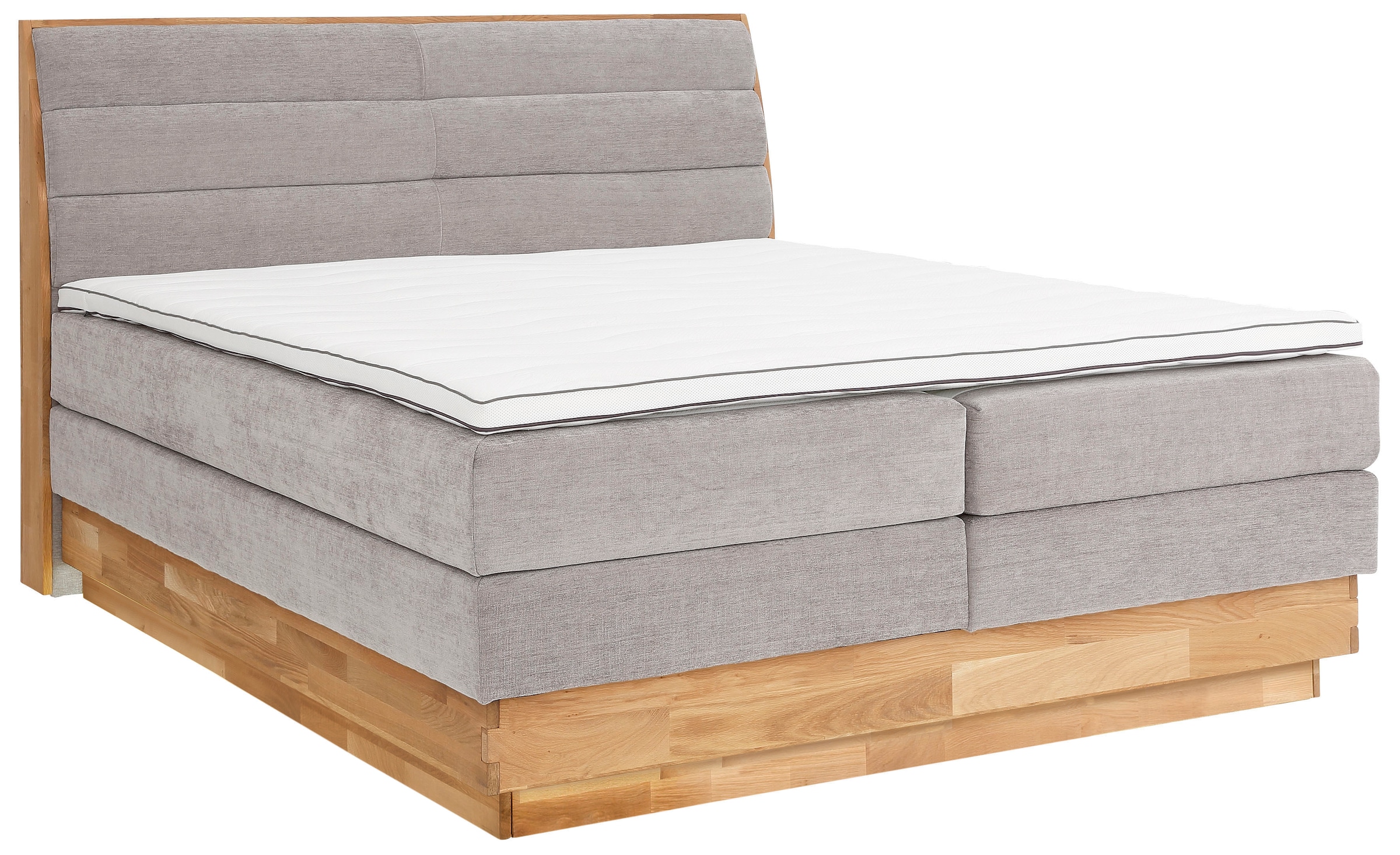 OTTO products Boxspringbett »Jenna«, ohne LED-Beleuchtung, mit zertifizierten, recycelten Bezugsstoffen