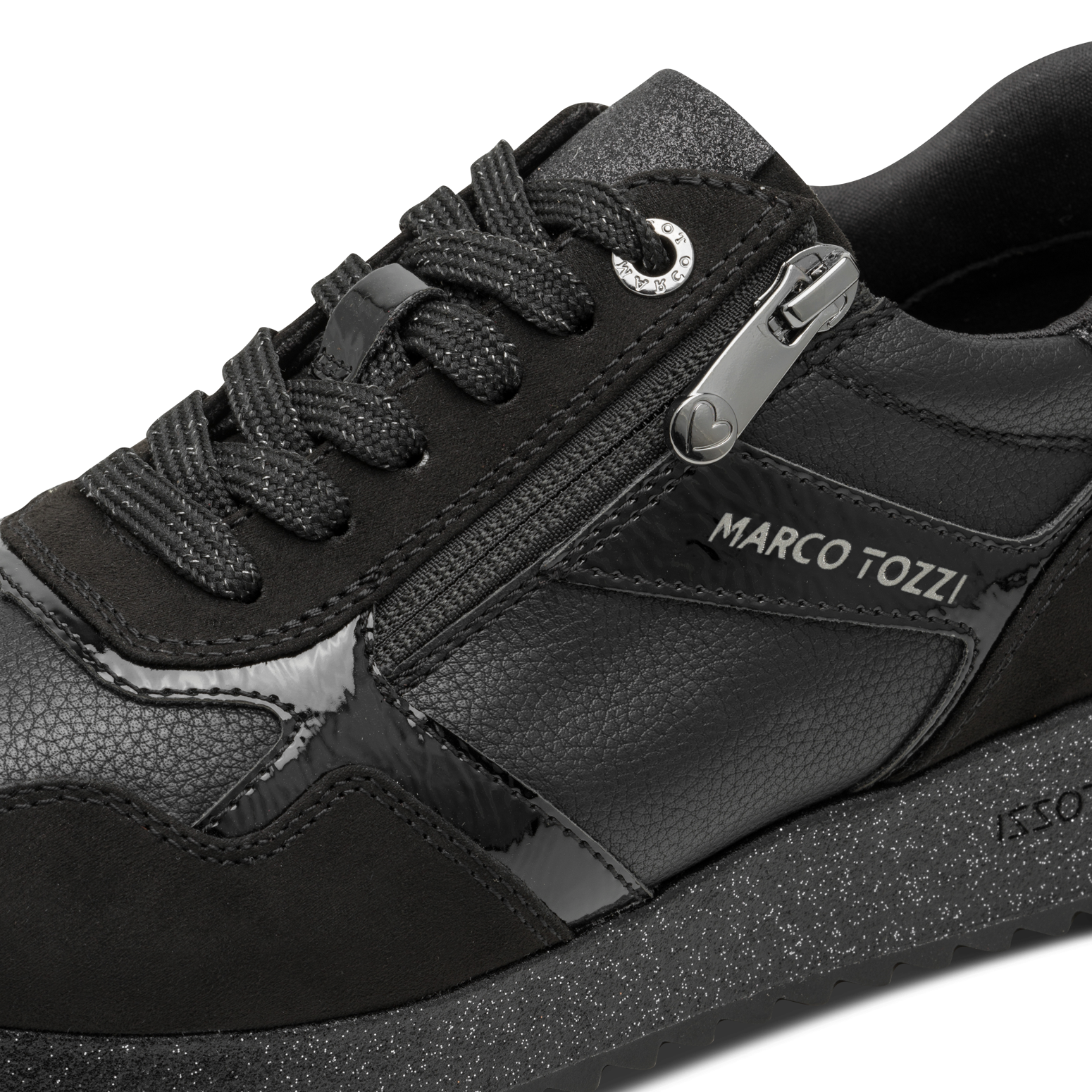 MARCO TOZZI Keilsneaker  Freizeitschuh, Schnürer im stylischen Materialmix