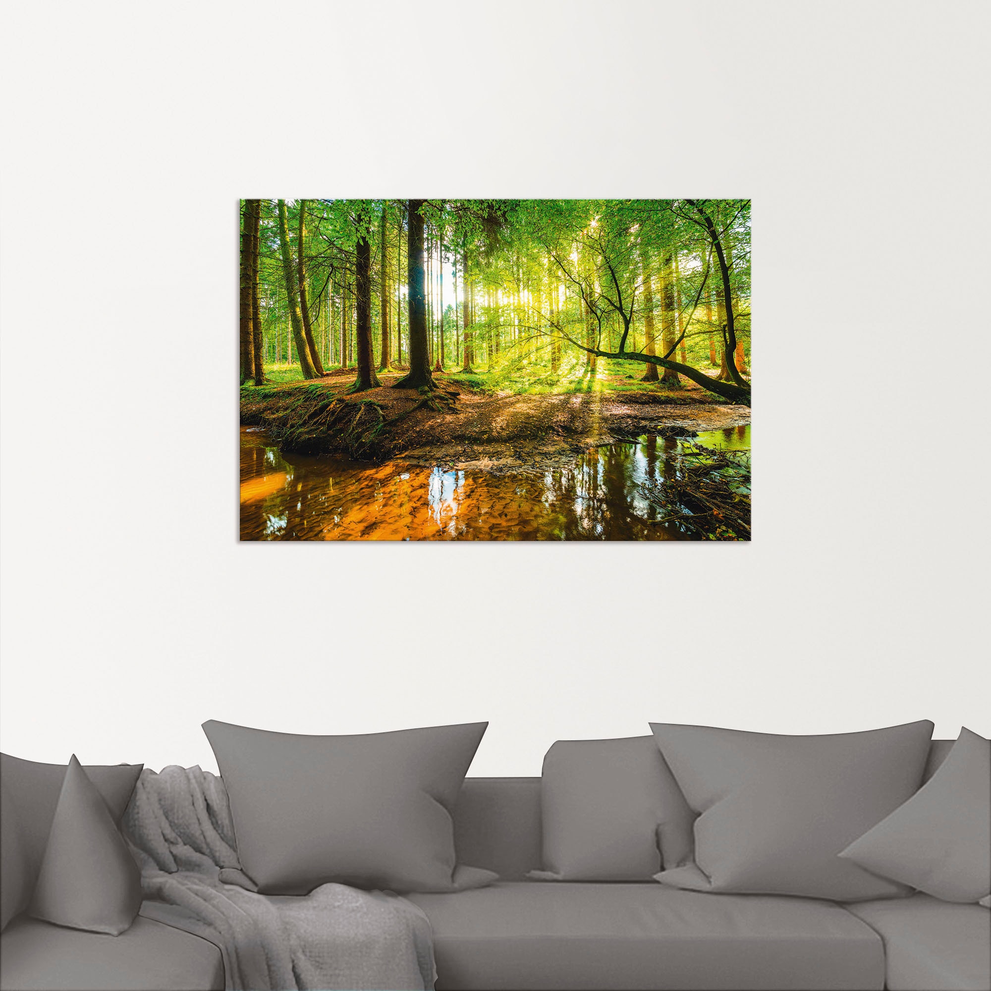 Artland Wandbild »Wald mit Bach«, Wald, (1 St.), als Alubild, Outdoorbild, günstig online kaufen