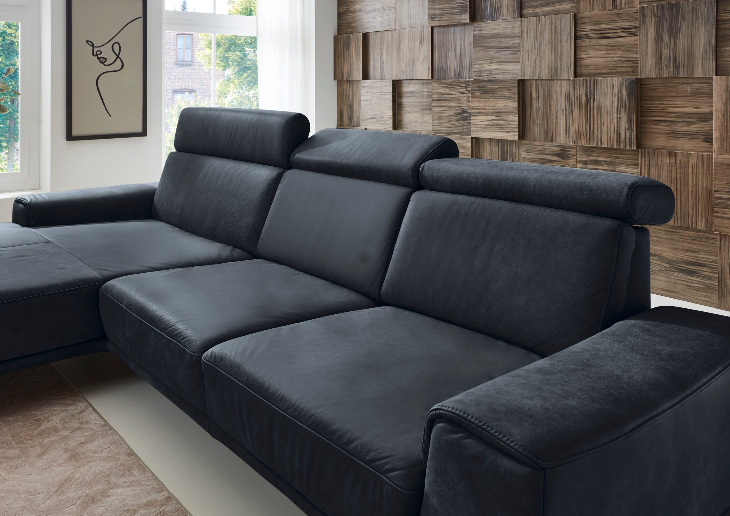 Die PlanBar Ecksofa »PN-EM22041 L-Form«, wahlweise motorisches Canape oder Sitztiefenverstellung