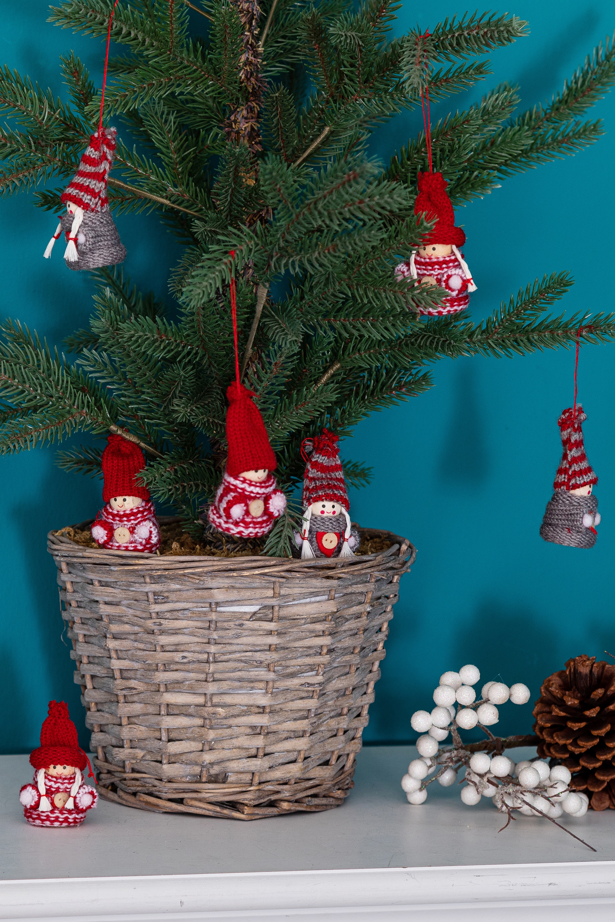 Myflair Möbel & Accessoires Weihnachtsfigur »Weihnachtsdeko rot« Wollwichtel Baumhänger, Länge ca. 7 cm