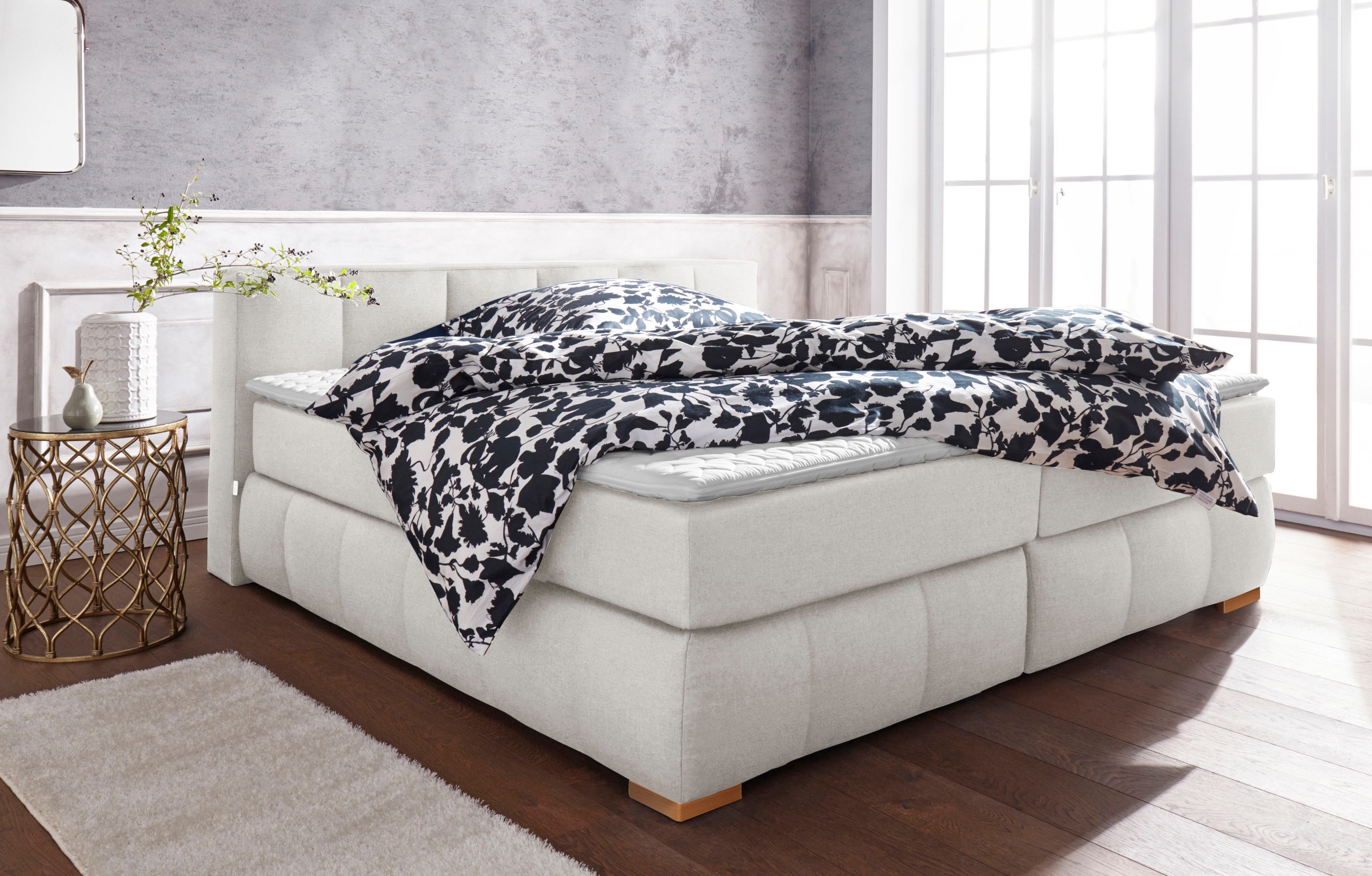 Guido Maria Kretschmer Home&Living Boxspringbett »Chelles«, inkl. Kaltschaumtopper, in 5 Breiten und 3 Matratzenarten