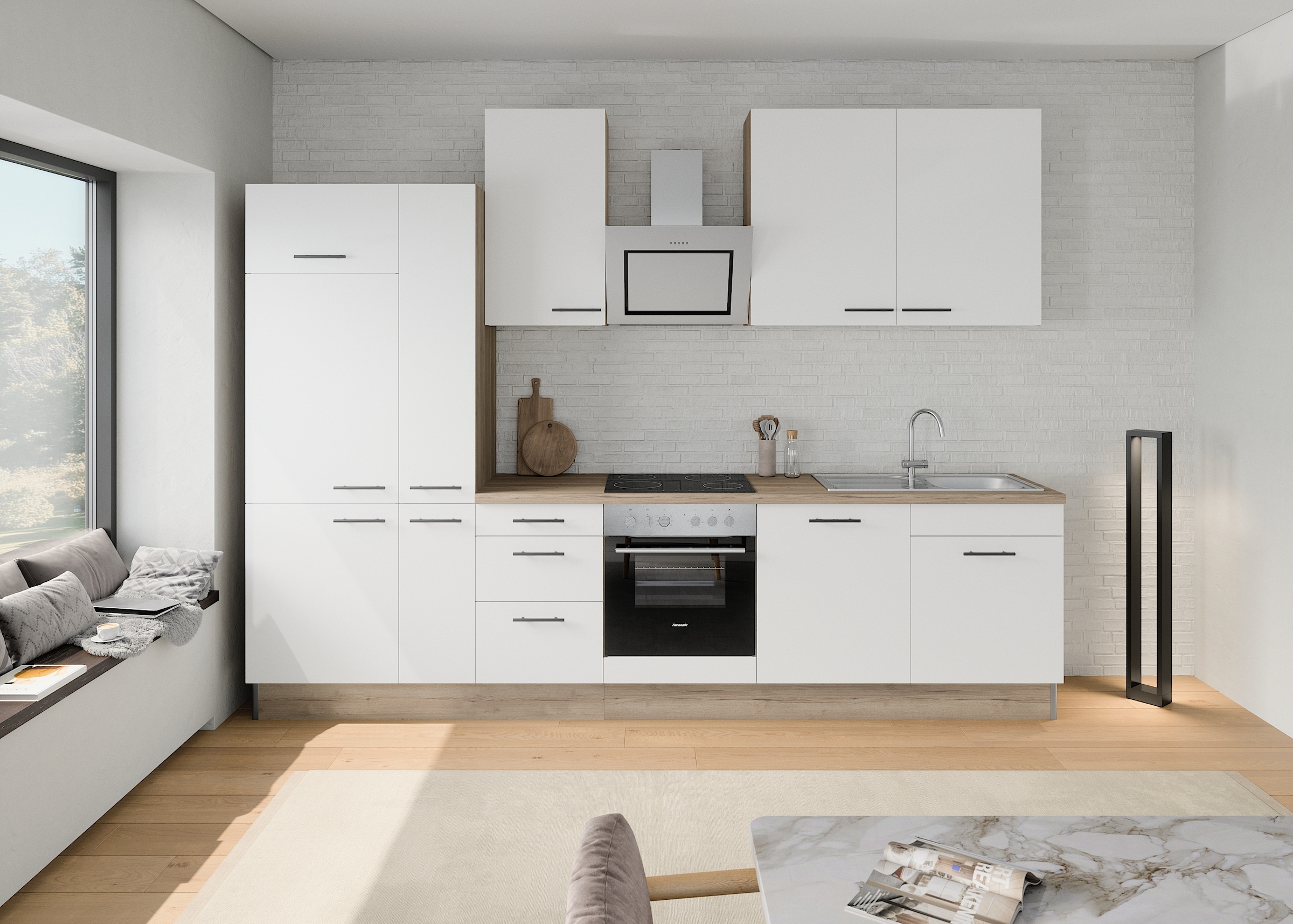 OPTIFIT Küchenzeile »Fiona«, Breite 320 cm, mit Hanseatic-E-Geräten,in Premium oder Basic
