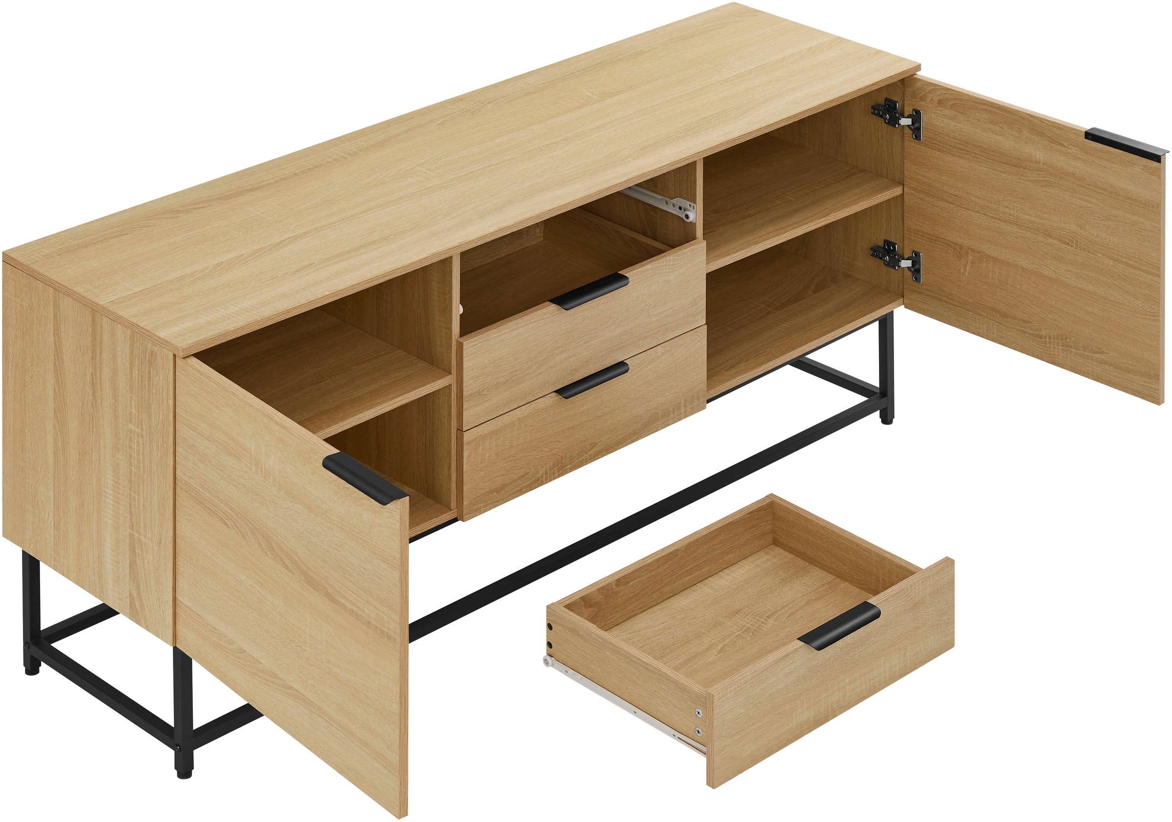 OTTO home Sideboard »Tayler«, pflegeleichte Melaminoberfläche, Metallgestell, Breite 160 cm