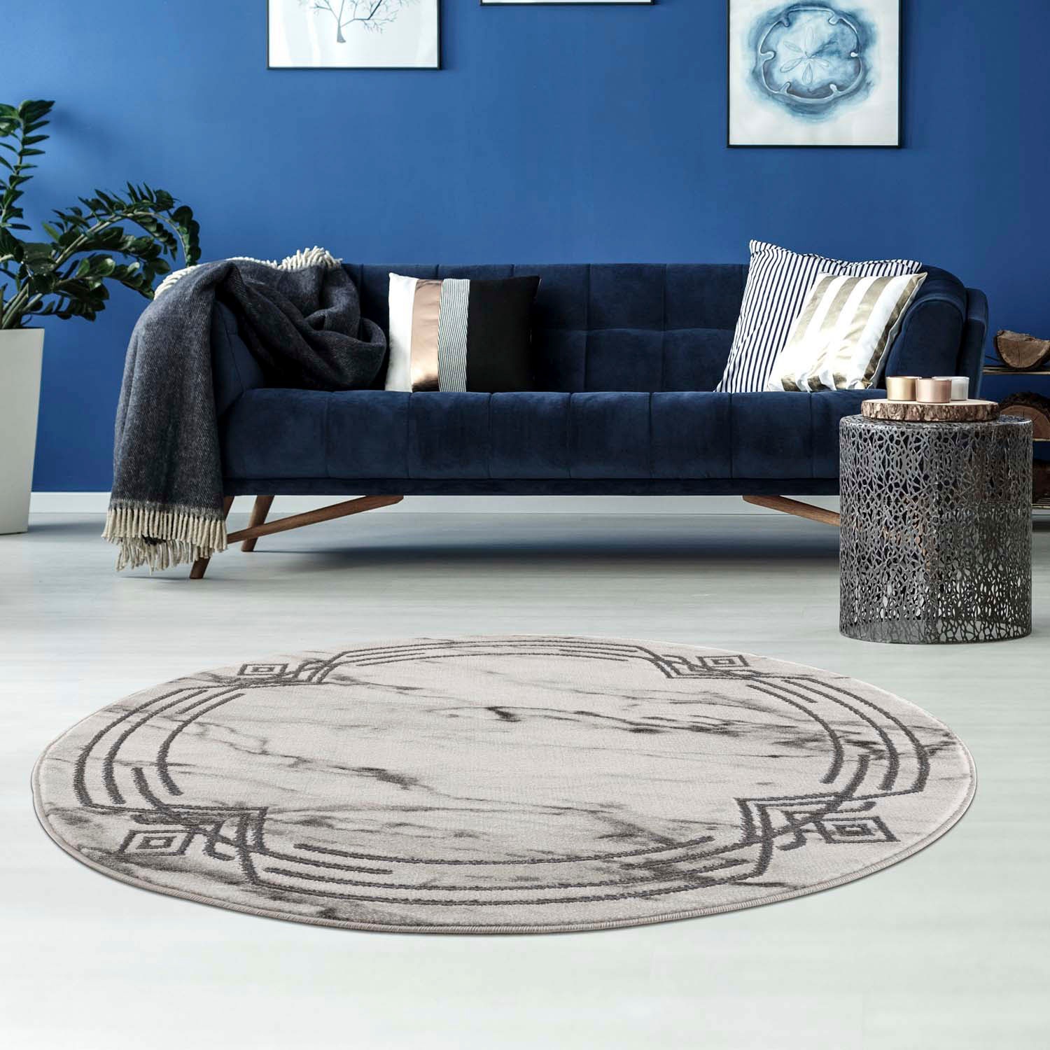 Carpet City Teppich »Noa 9297«, rund, 11 mm Höhe, Kurzflor, Modern, Weicher günstig online kaufen