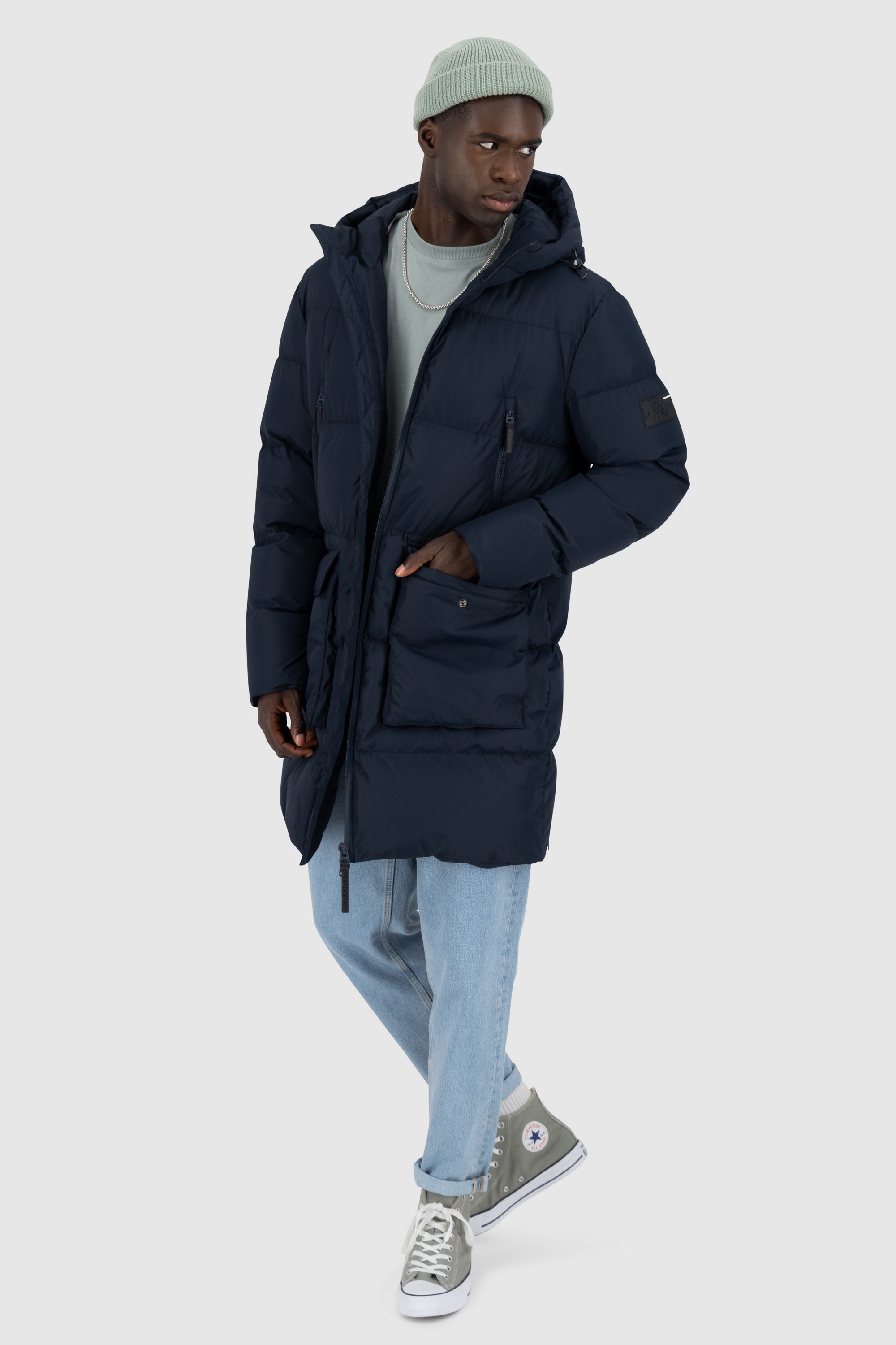 Alife & Kickin Steppjacke »Herren NinoAK A«, mit Kapuze, lange Jacke mit gefütterter Kapuze und bequemer Schnittform