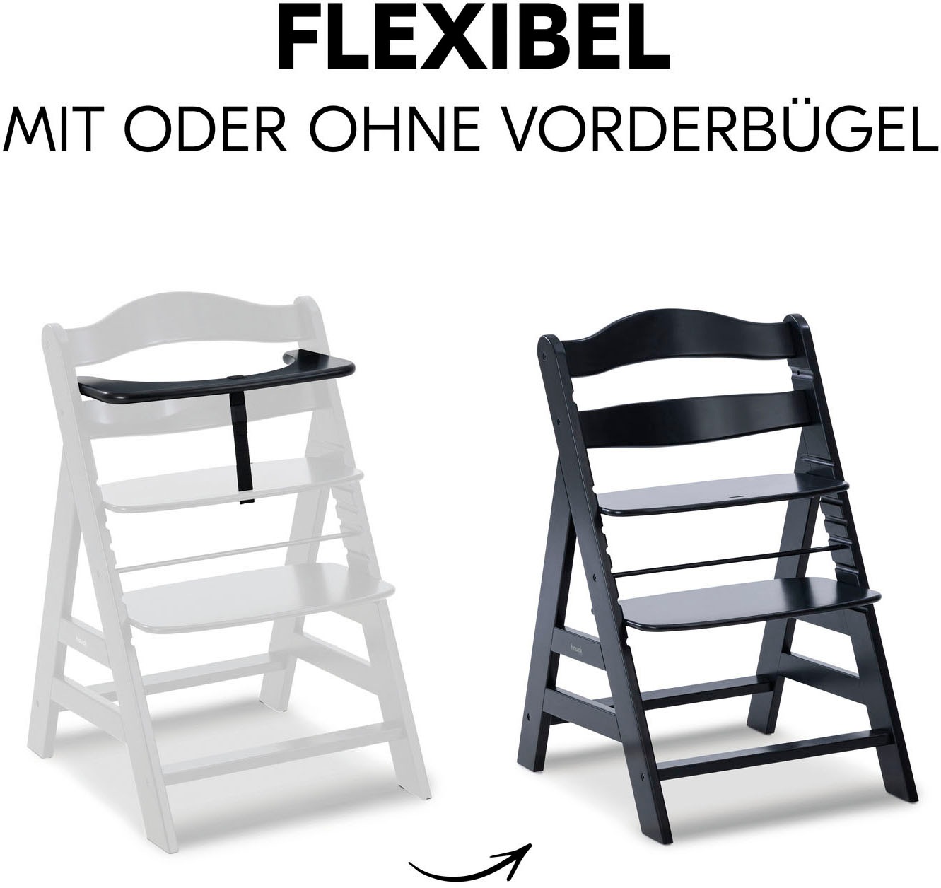 Hauck Hochstuhl »Alpha+, Black«, FSC® - schützt Wald - weltweit