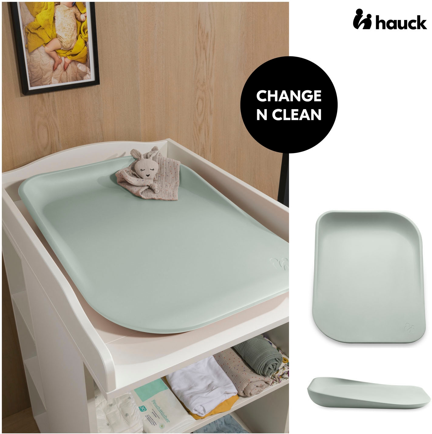 Hauck Wickelauflage »Change N Clean, Sage«