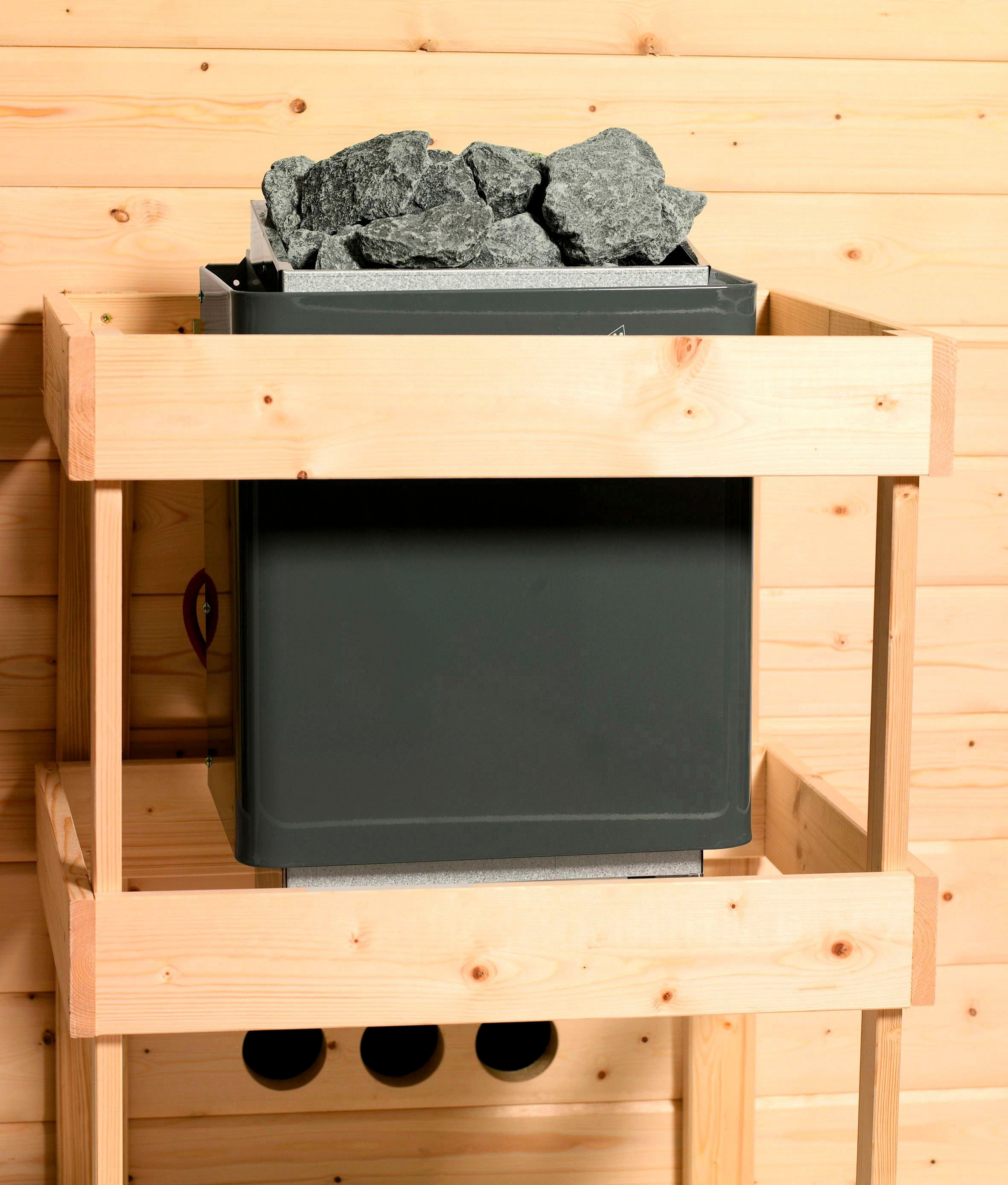 Karibu Sauna »Vada«, 9 KW-Ofen mit integrierter Steuerung