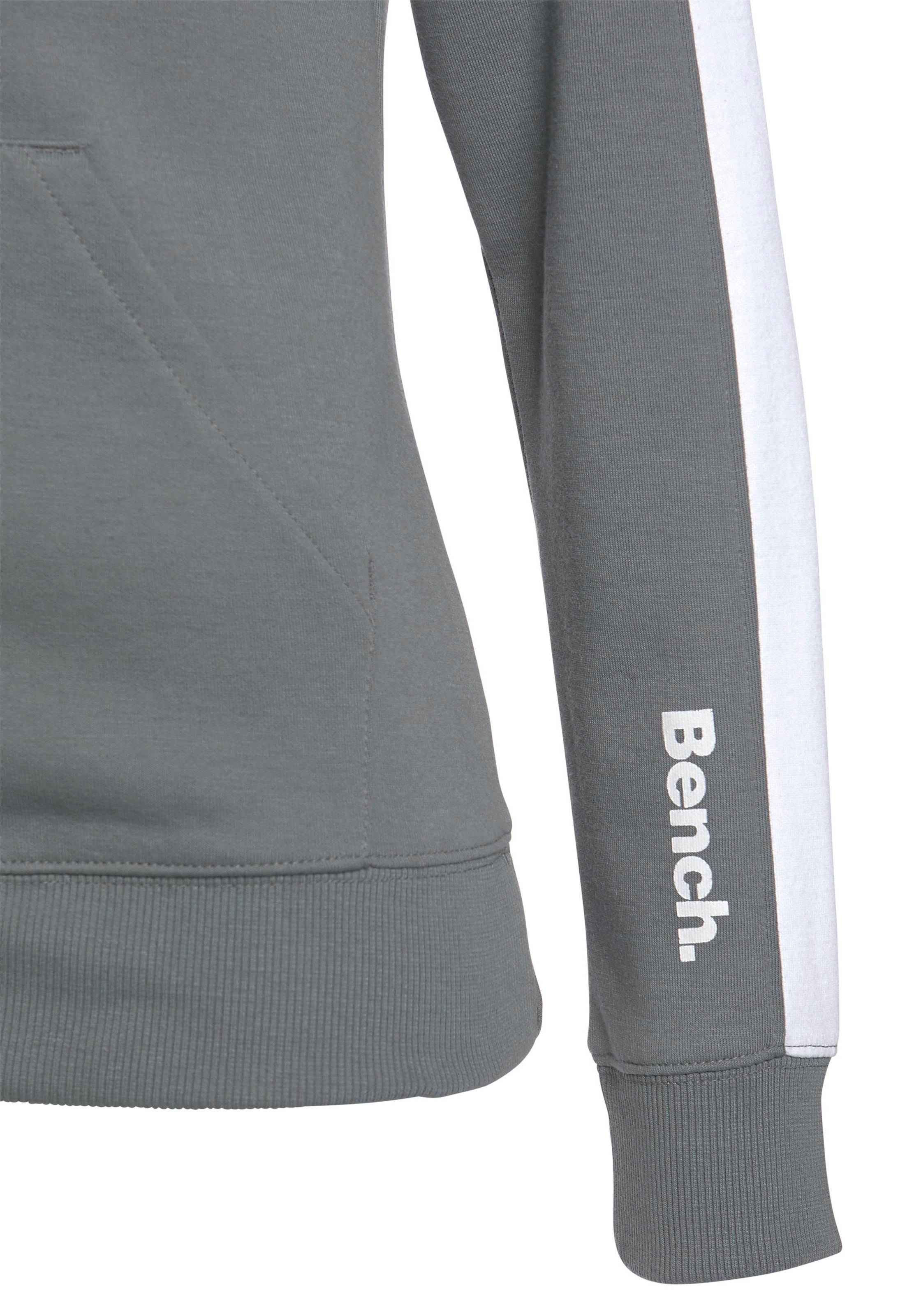 Bench. Loungewear Sweatjacke, mit Seitenstreifen und Stehkragen, Loungewear