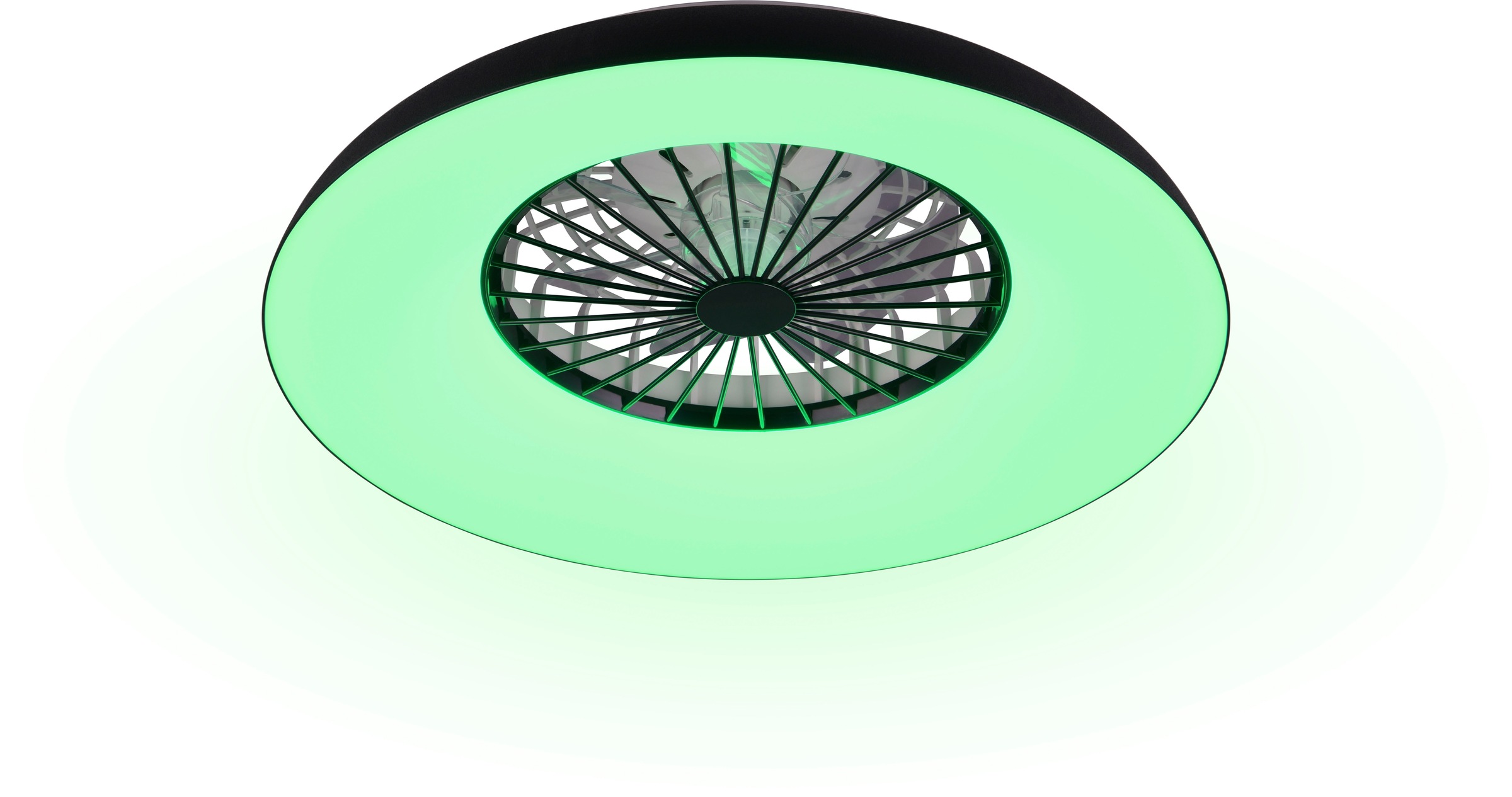 REALITY Leuchten LED Deckenleuchte »SVAERHOLT mit Ventilator, großer Deckenventilator Ø 60cm mit RGB Licht« LED-Board 1 Stk. RGB | warmweiß - kaltweiß 5-Stufen Ventilator Fernbedienung RGB Farbwechsel 4500 Lumen CCT