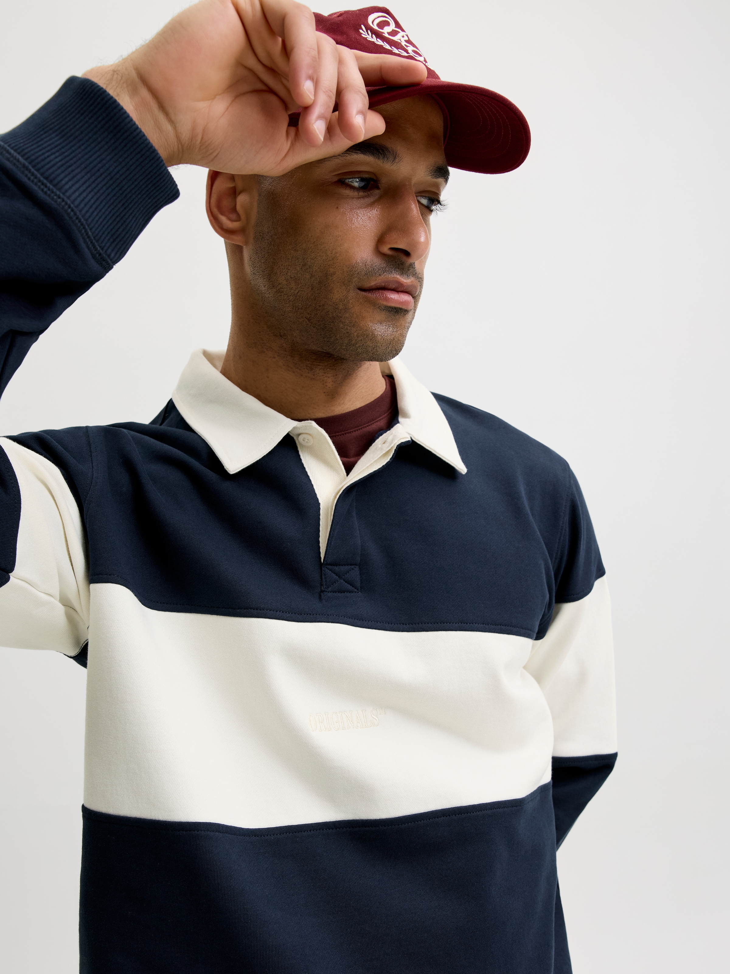 Jack & Jones Sweatshirt »JORFREDERIKSBERG BLOCKING SWEAT POLO SN«, Baumwolle, relaxed fit
