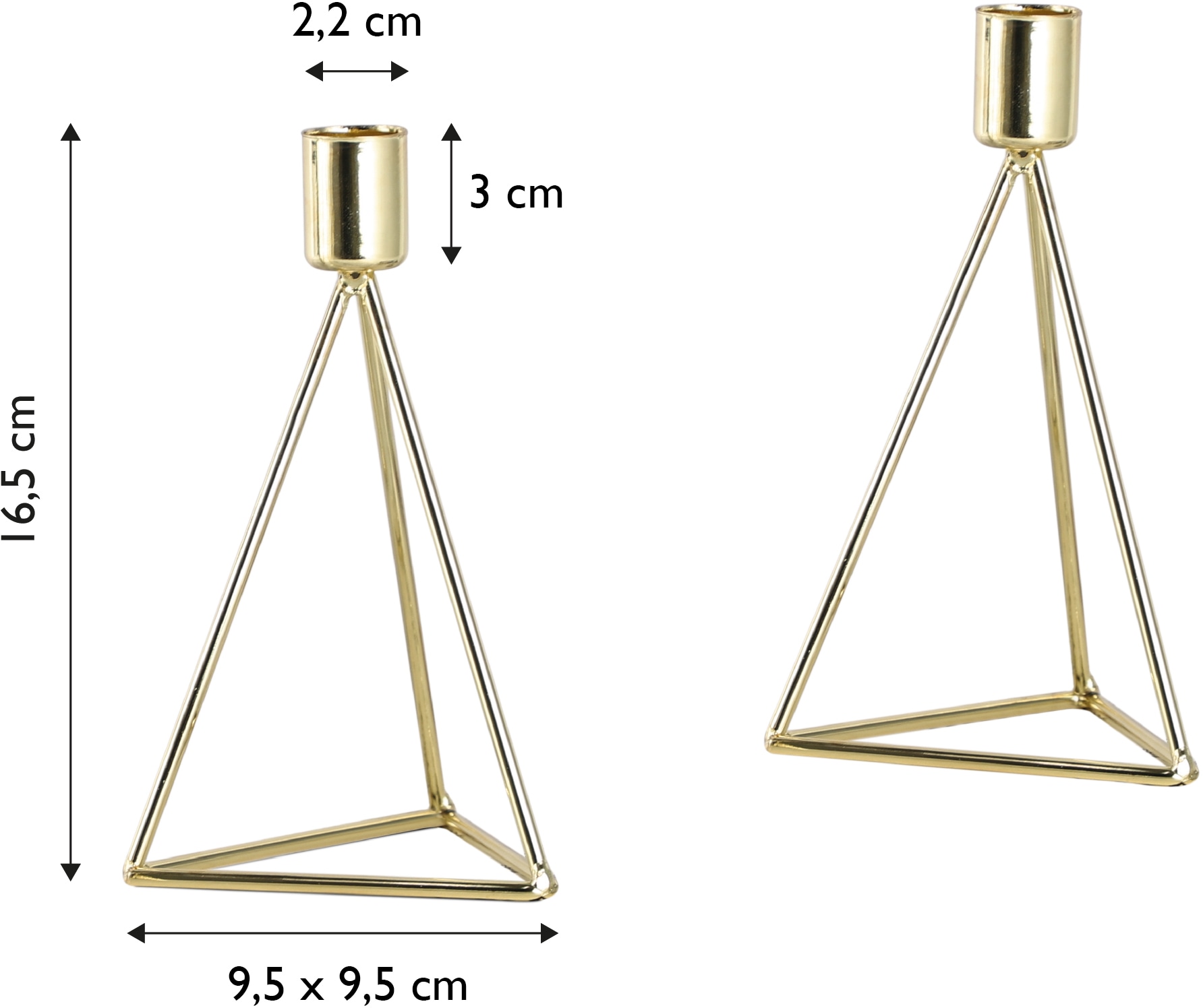 ECHTWERK Teelichthalter »Modern Small, Weihnachtsdeko«, (Set, 2 St.), moderner Kerzenhalter aus Eisen, Kerzenständer, Höhe ca. 16,5 cm