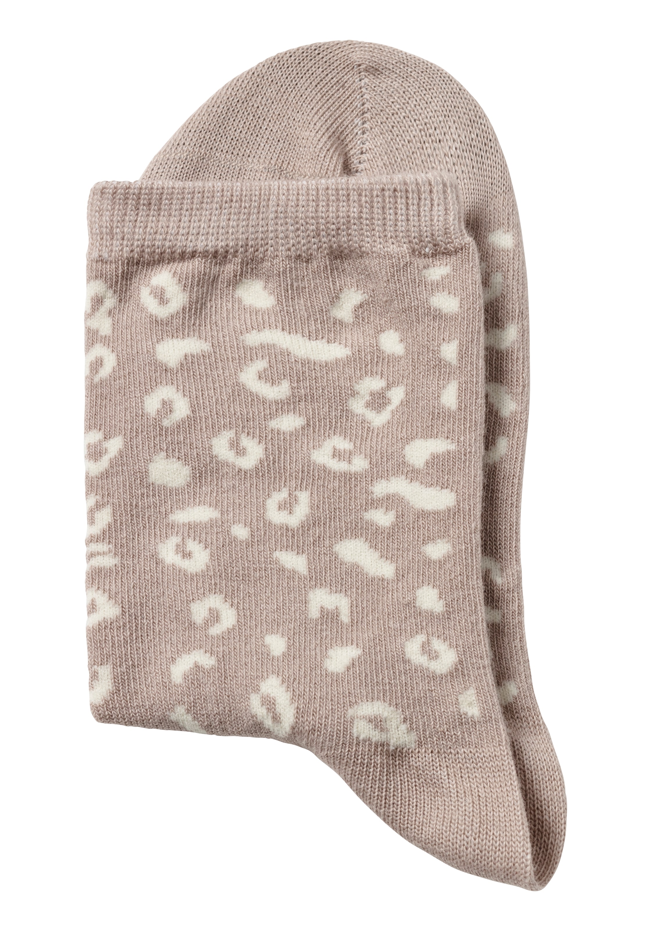 LASCANA Basicsocken, (Packung, 4 Paar), uni und mit animal Design