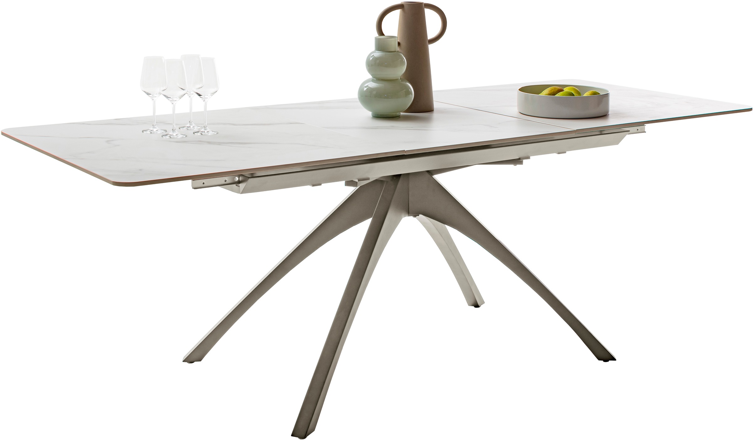 MCA furniture Esstisch »CERRITO Auszugtisch 160-220 cm - marmoriert«, (1 St.), Keramik,Metall,Synchronauszug,ausziehbar,8-10 Personen