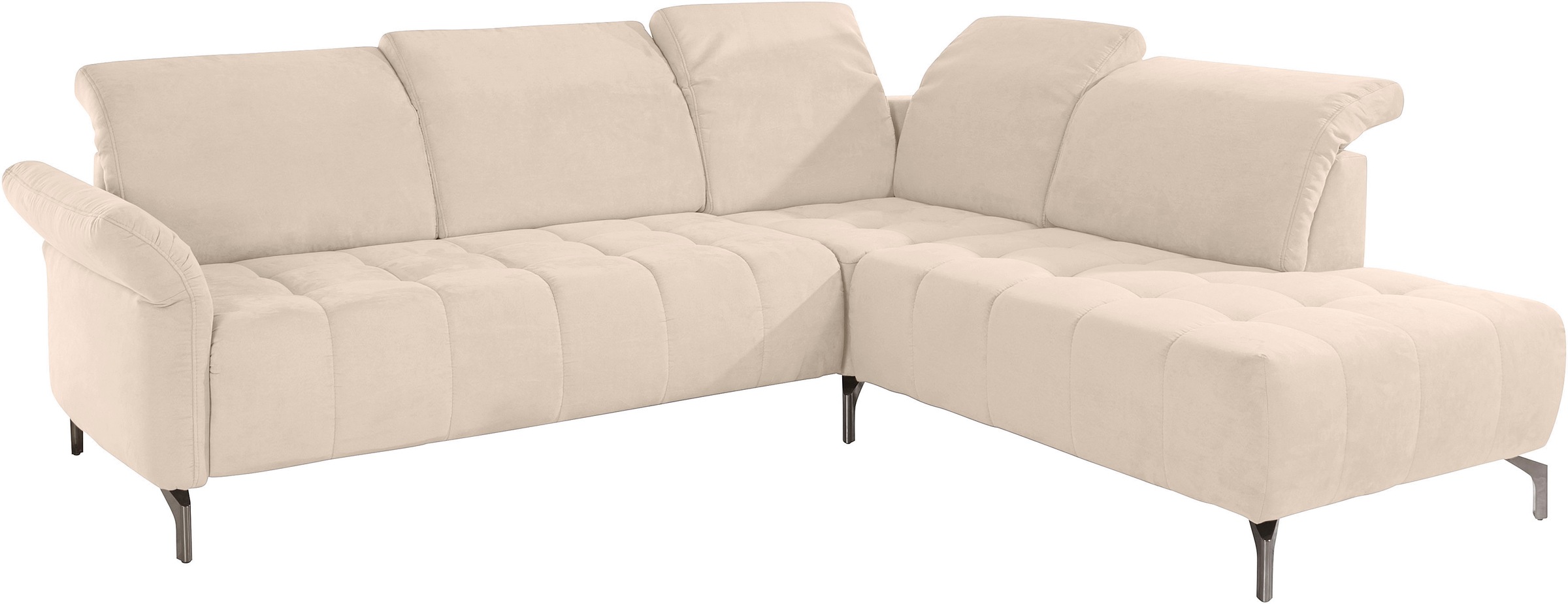 INOSIGN Ecksofa »Fresh L-Form«, Federkern, wahlweise Kopfteilverstellung und motorischer Vorziehsitz