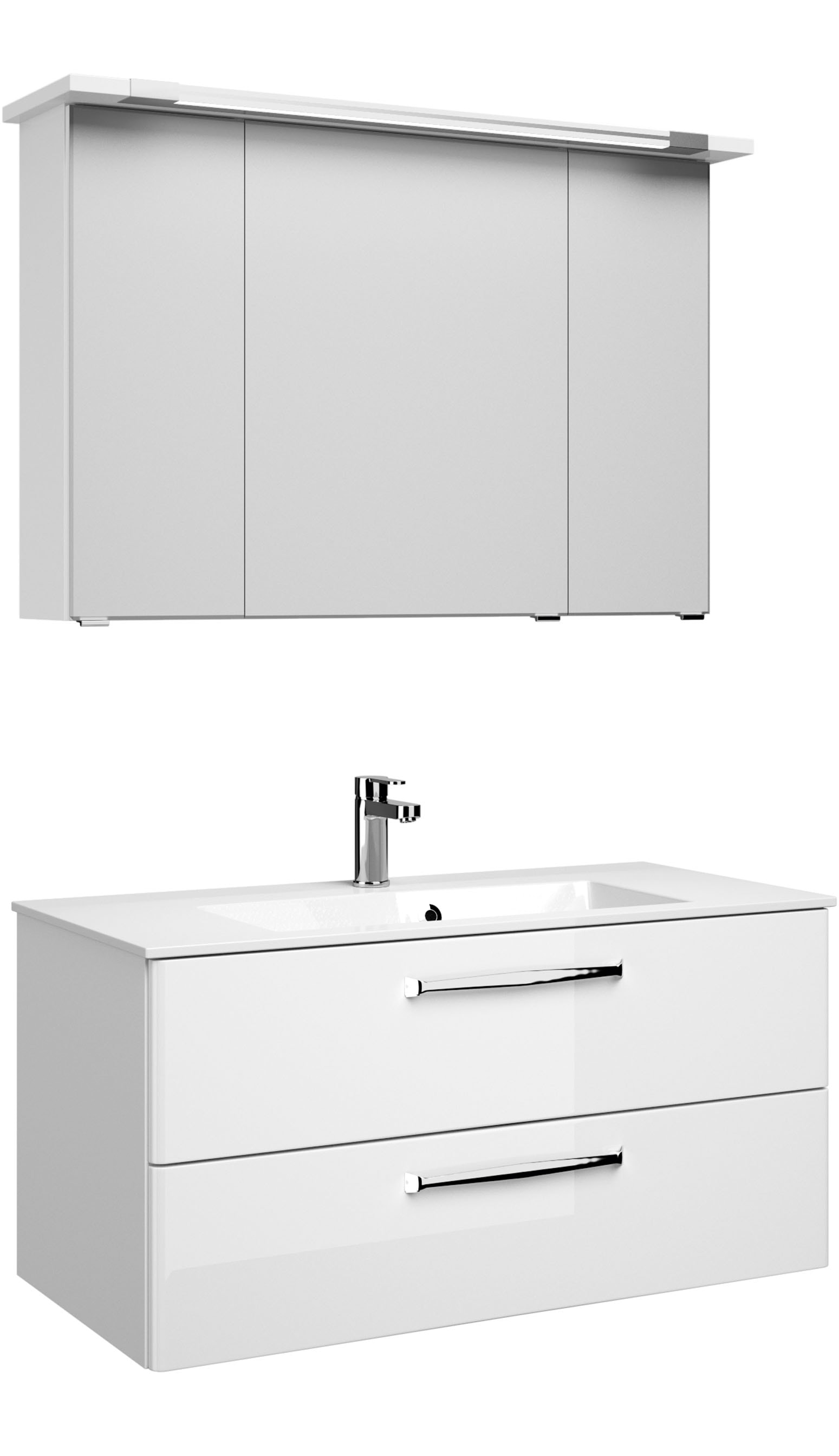 Saphir Badmöbel-Set »Trentino 2-tlg Mineralmarmor-Waschtisch, Spiegelschran günstig online kaufen