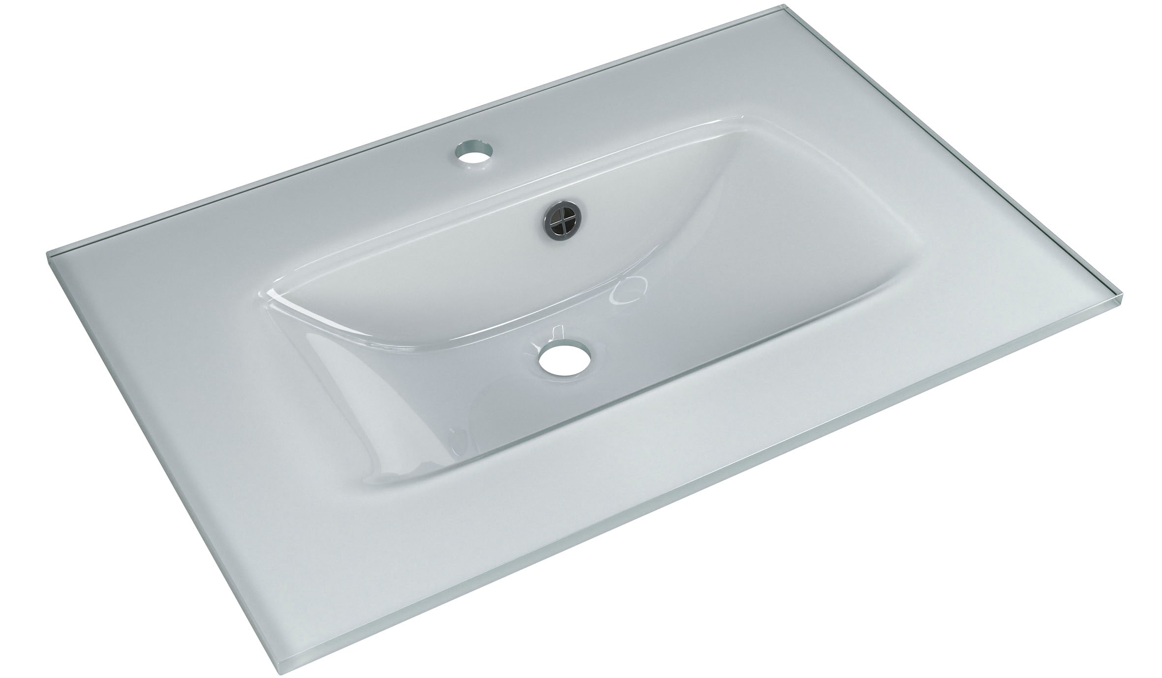 Saphir Badmöbel-Set »Trentino 2-teilig Glas-Waschtisch, Spiegelschrank mit LED-Leuchte«, (3 St.), Badmöbel-Set 77cm breit, inkl. Türdämpfer, 3 Türen, 2 Auszügen