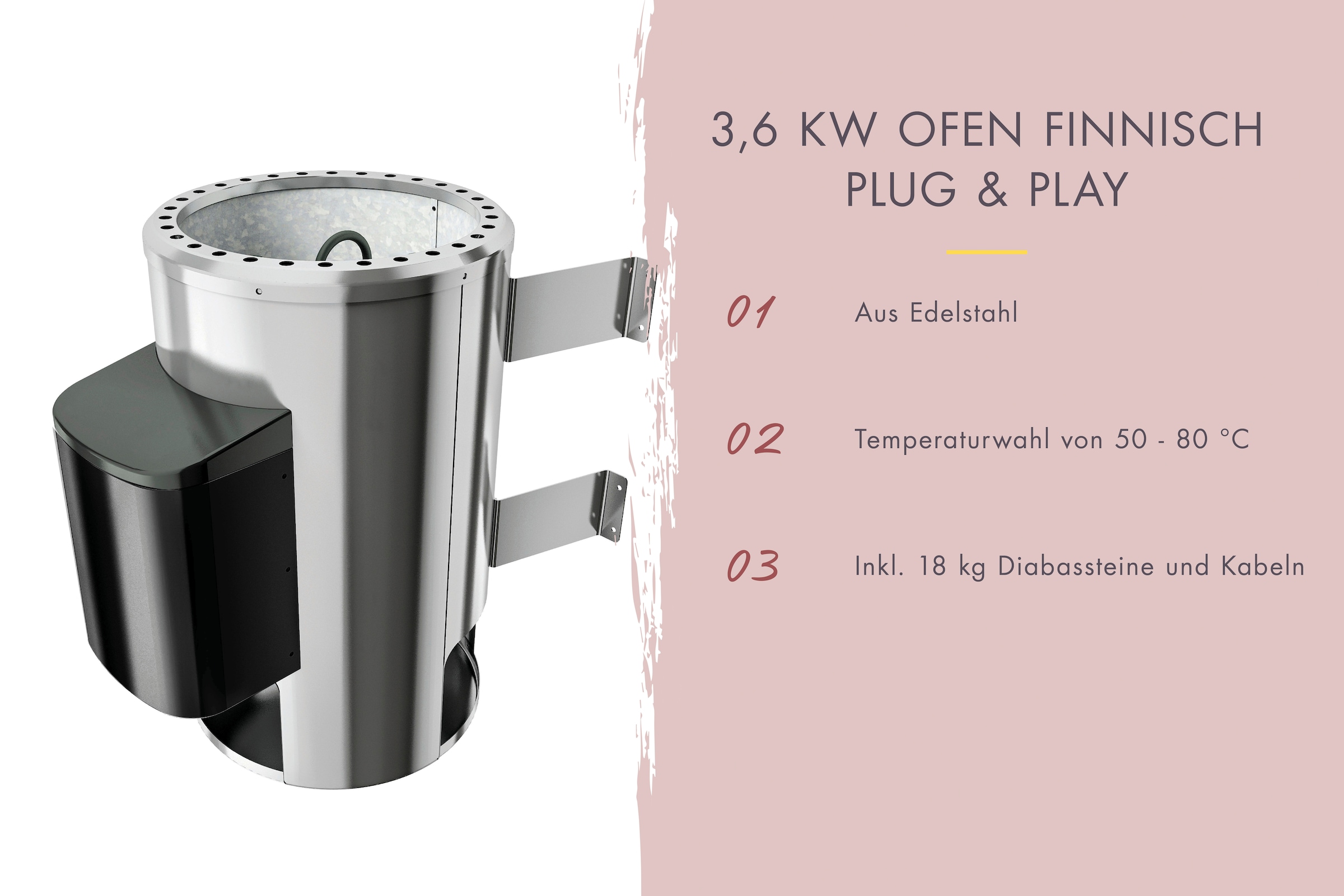 Karibu Sauna »Vivi 3« Set, 