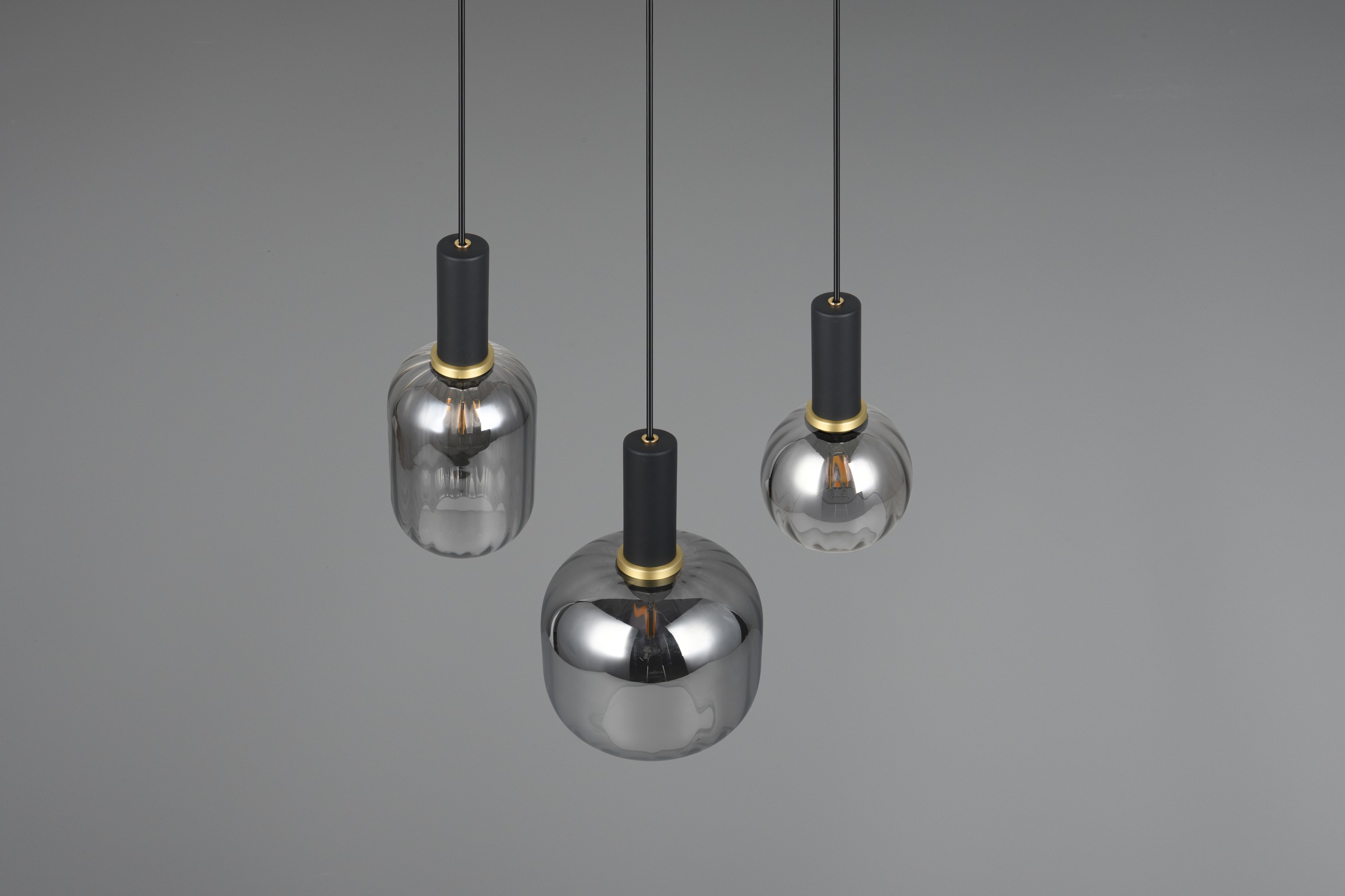 TRIO Leuchten Pendelleuchte »DIVA, E27 Hängelampe 3-flammig mit Glasschirm, exkl 3xE27 max 10W«, 3 flammig, Leuchtmittel E27 | Leuchtmittel wechselbar, höhenverstellbar bis max 150cm Hängeleuchte Ø 30 cm Wohnzimmer Küche