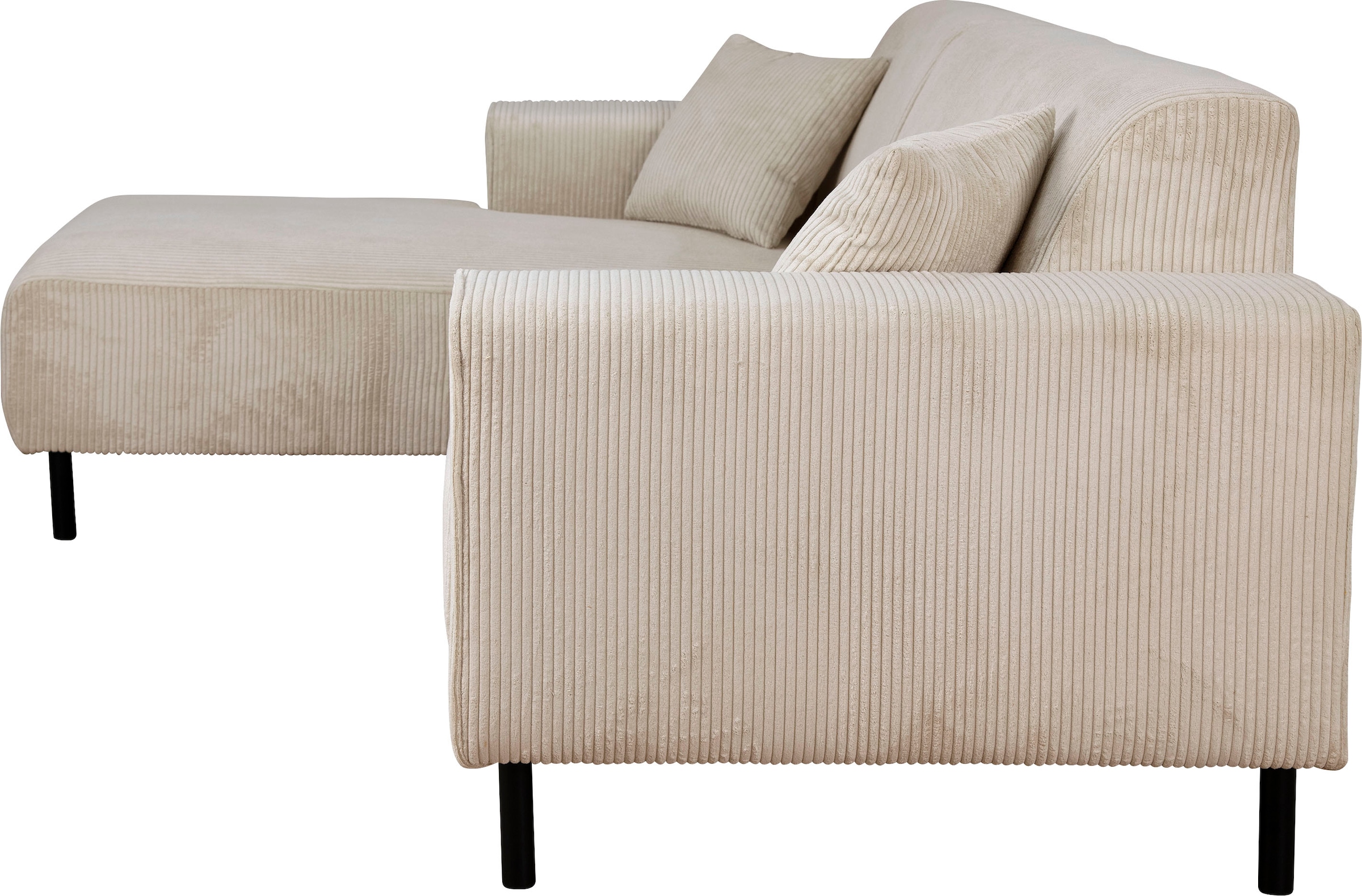 Home affaire Ecksofa »ARROS L-Form mit Wellenunterfederung, Maße B/T/H: 235/163/81 cm«, incl. Zierkissen, mit Recamiere rechts/links bestellbar, auch in Cord