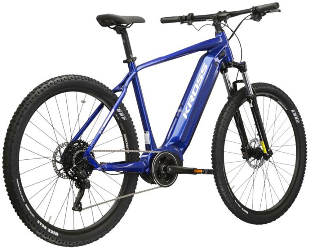 Kross E-Bike »E-MTB Hexagon Boost 5.0 29 Zoll blau«, 9 Gang, microSHIFT, ADVENT M6195, Mittelmotor 250 W, Pedelec, Elektrofahrrad für Damen und Herren