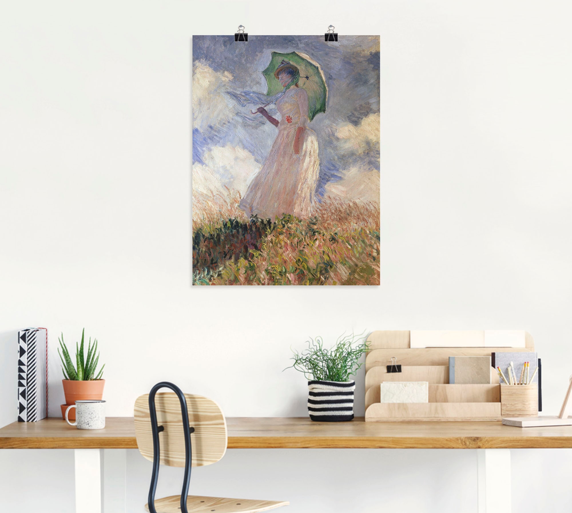 Artland Wandbild »Frau mit Sonnenschirm, Suzanne Hoschedé«, Frau, (1 St.), als Leinwandbild, Poster in verschied. Größen