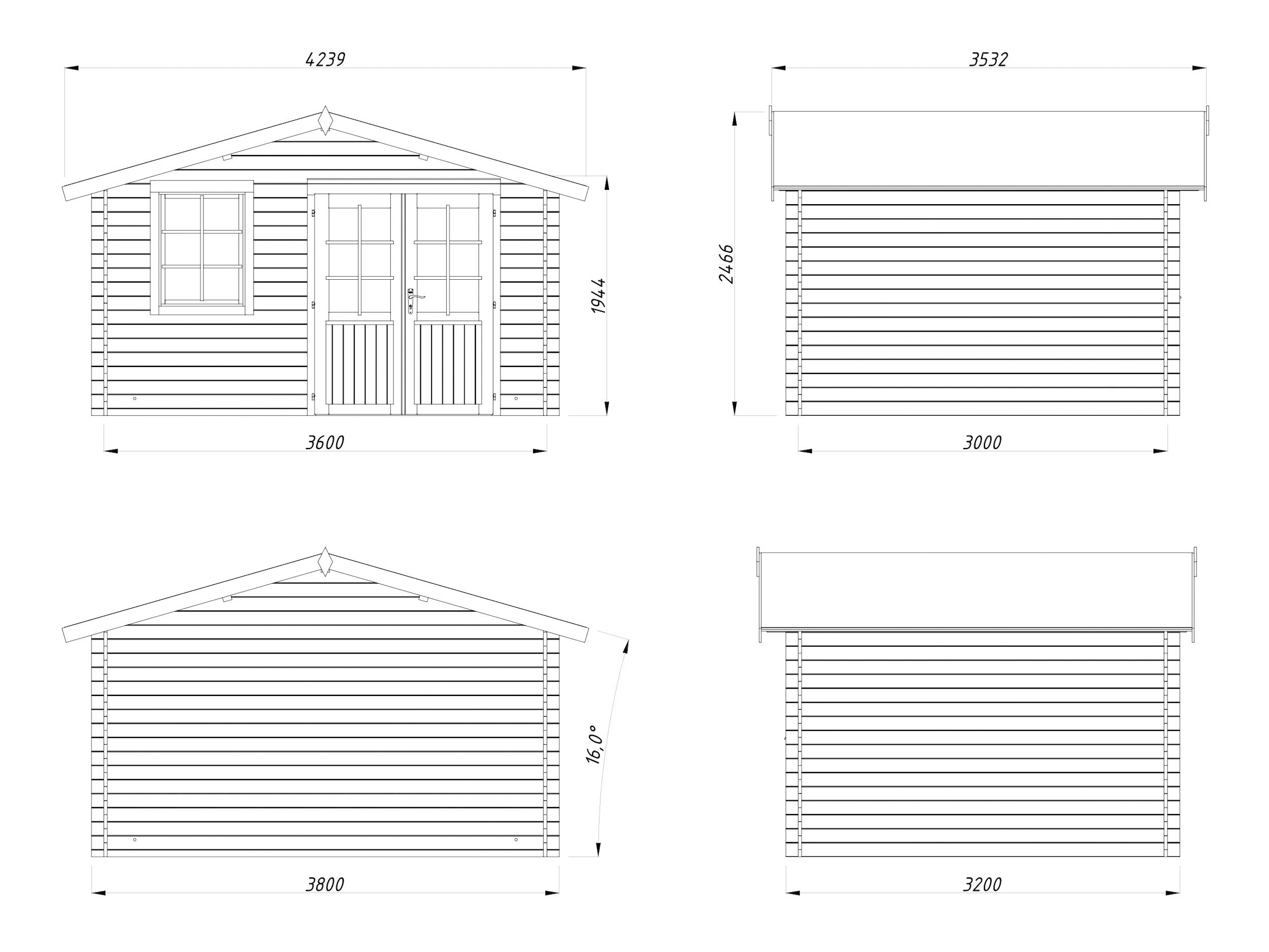 Palmako Gartenhaus »Klara« verschiedene Farben
