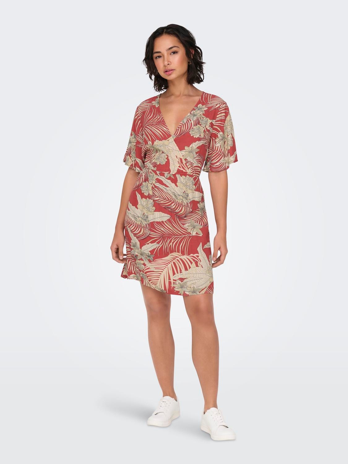 ONLY Druckkleid »ONLPALINA LIFE 2/4 WRAP DRESS PTM«