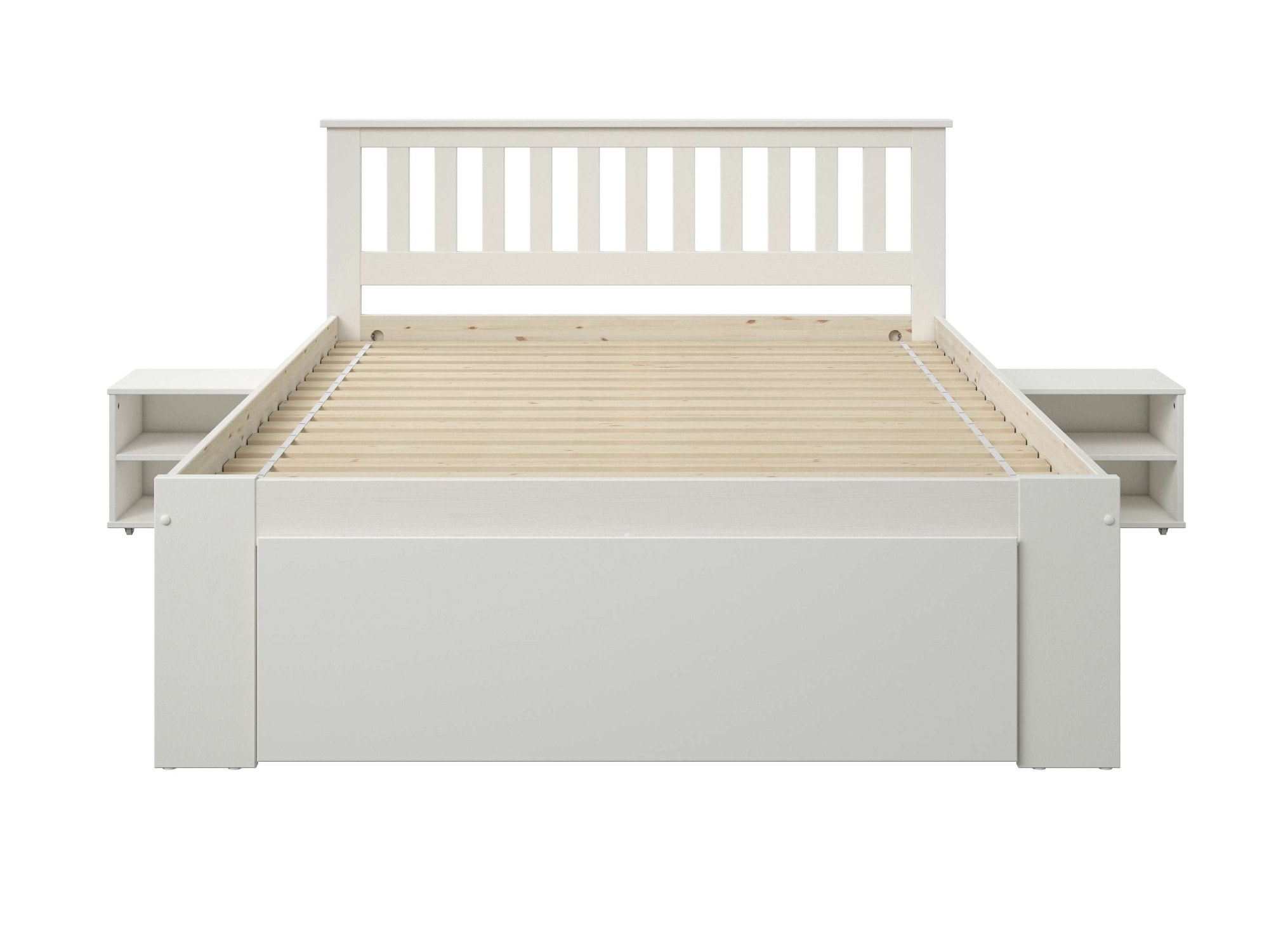 OTTO home Massivholzbett »Kallvin, maximaler Stauraum, 3 Bettkästen, Nachtschränke ausziehbar« inklusive Lattenrost, ideal fürs Jugendzimmer und kleine Räume, FSC®