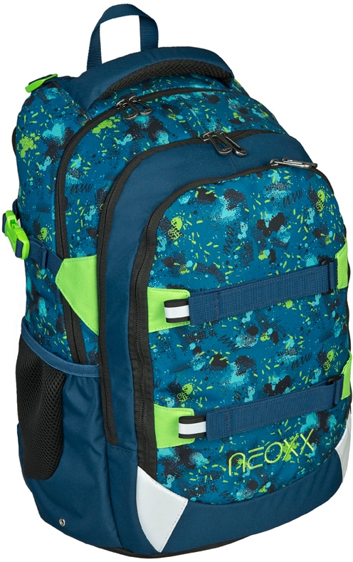 neoxx Schulrucksack »Active, Petrol Extreme«, reflektierende Details, aus recycelten PET-Flaschen