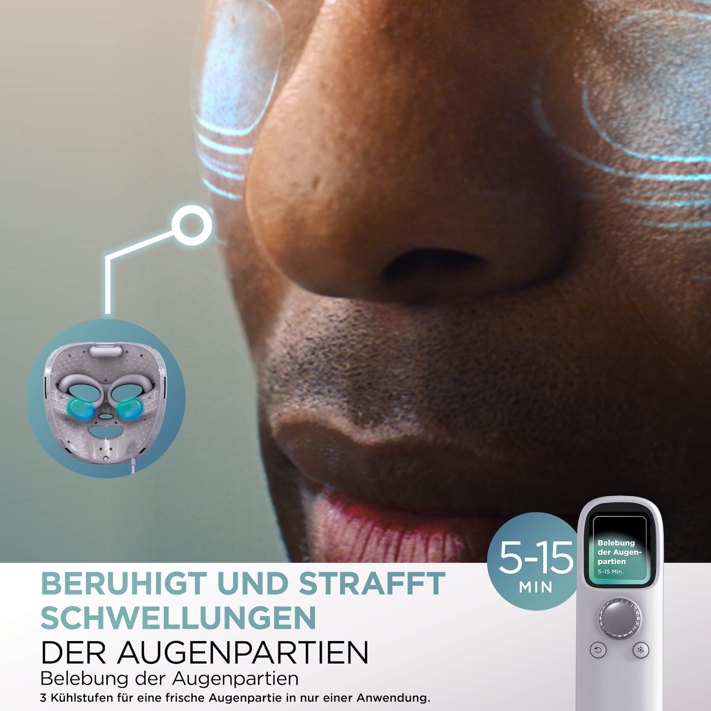 Shark LED-Gesichtsmaske »Shark CryoGlow LED-Maske + Kühlung der Augenpartie FW312EUPL« CryoGlow - unsere neue medizinisch zertifizierte Innovation