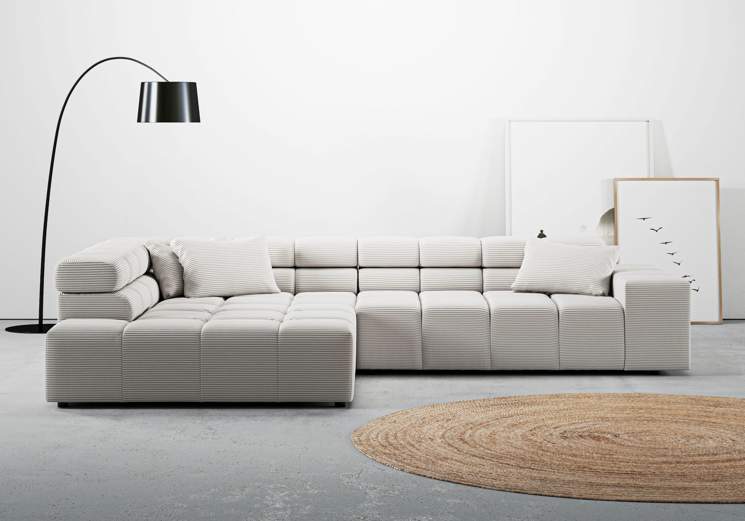 INOSIGN Ecksofa »Ancona incl. Kopfteilverstellung, OTTOs Choice, Breite 319cm, L-Form«, wahlweise motorische Sitztiefenverstellung, auch in Cord + Easy Care