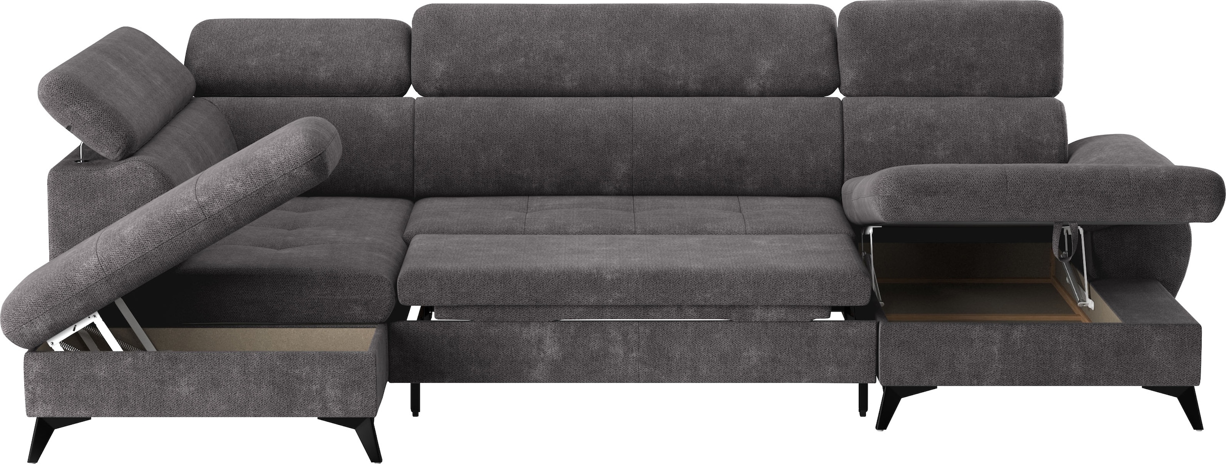 COTTA Wohnlandschaft »Hudson U-Form«, mit Kopfteilverstellung, wahlweise mit Bettfunktion & Bettkasten