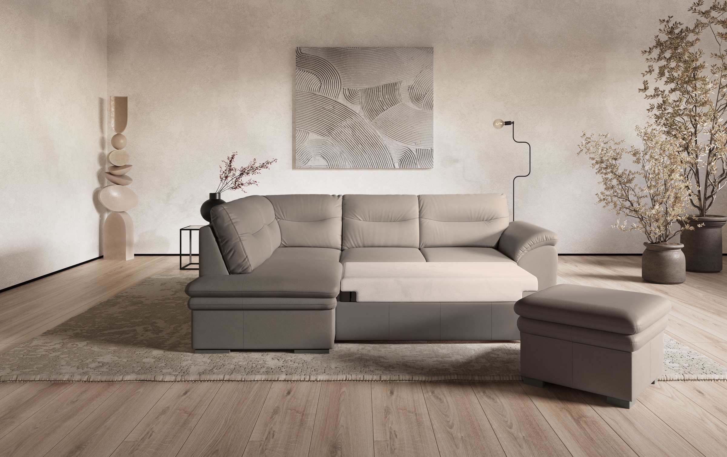 COTTA Ecksofa »Leandra L-Form« wahlweise mit Bettfunktion & Bettkasten günstig online kaufen