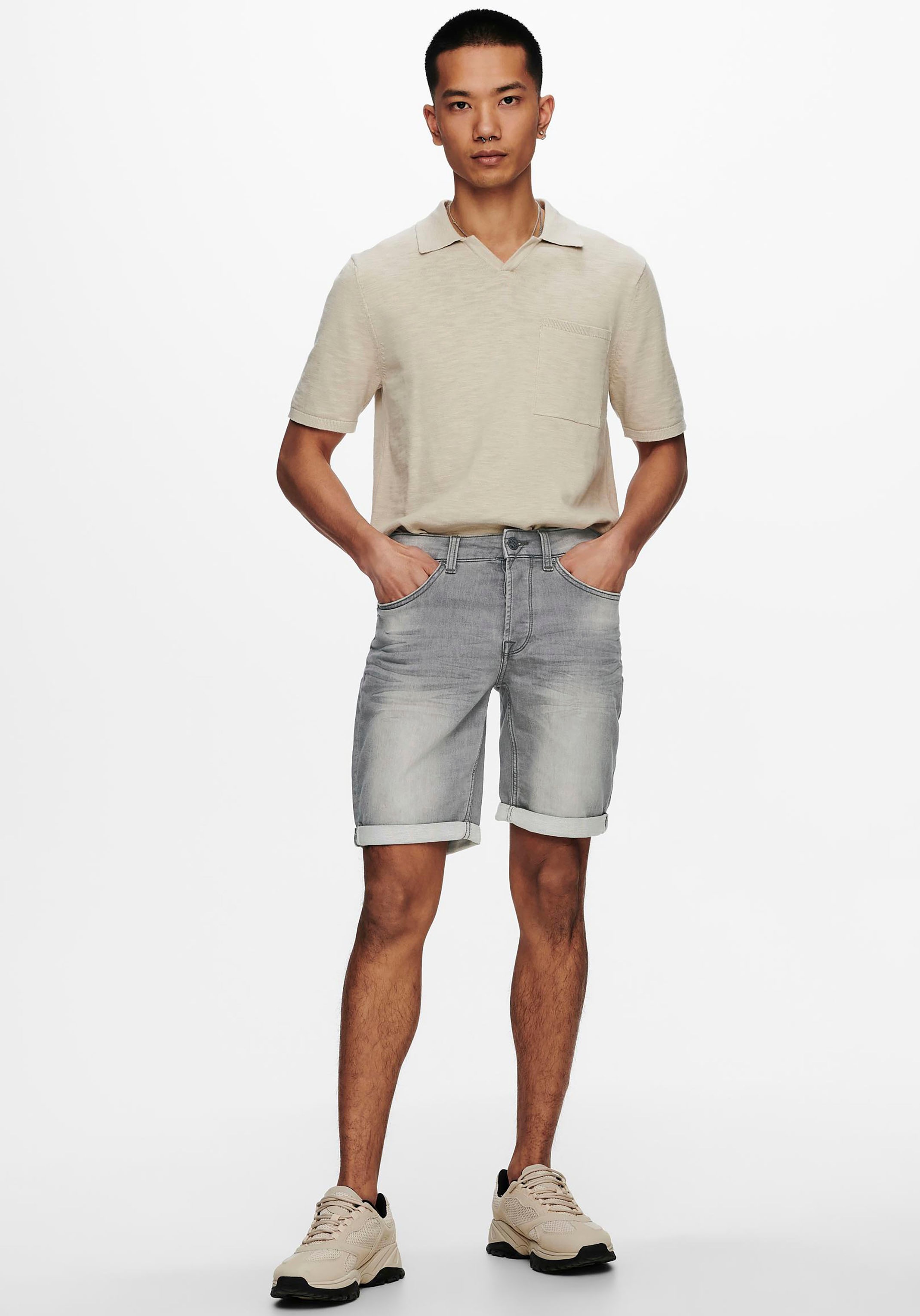 4. Bild von ONLY & SONS Jeansshorts »ONSPLY LIGHT BLUE 5189 SHORTS DNM NOOS«