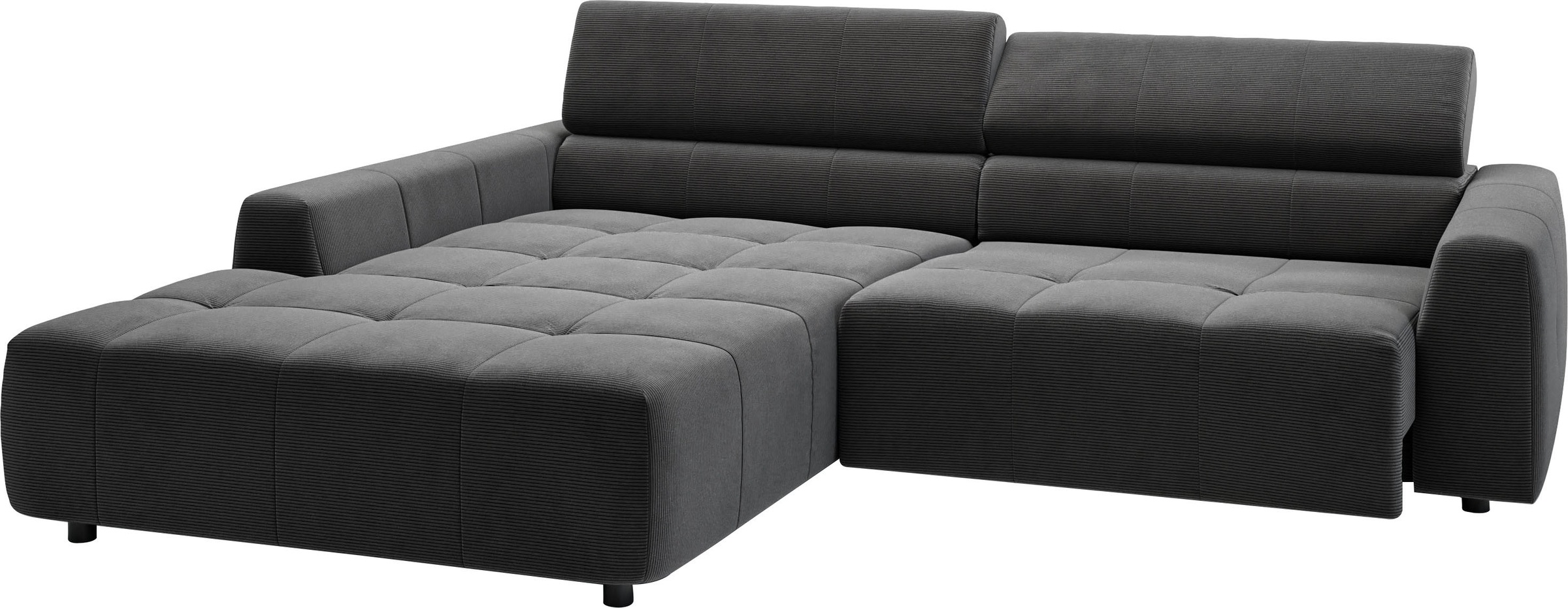 3C Candy Ecksofa »Denver auch mit Cord- und Easy care-Bezug, Kopfteilverstellung L-Form«, wahlweise. mit motorischer Sitztiefenverstellung